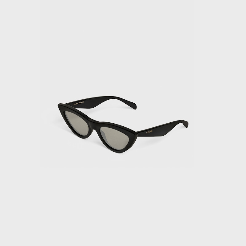 Cat Eye S019 Sunglasses in Acetate with mirror lenses | CELINE