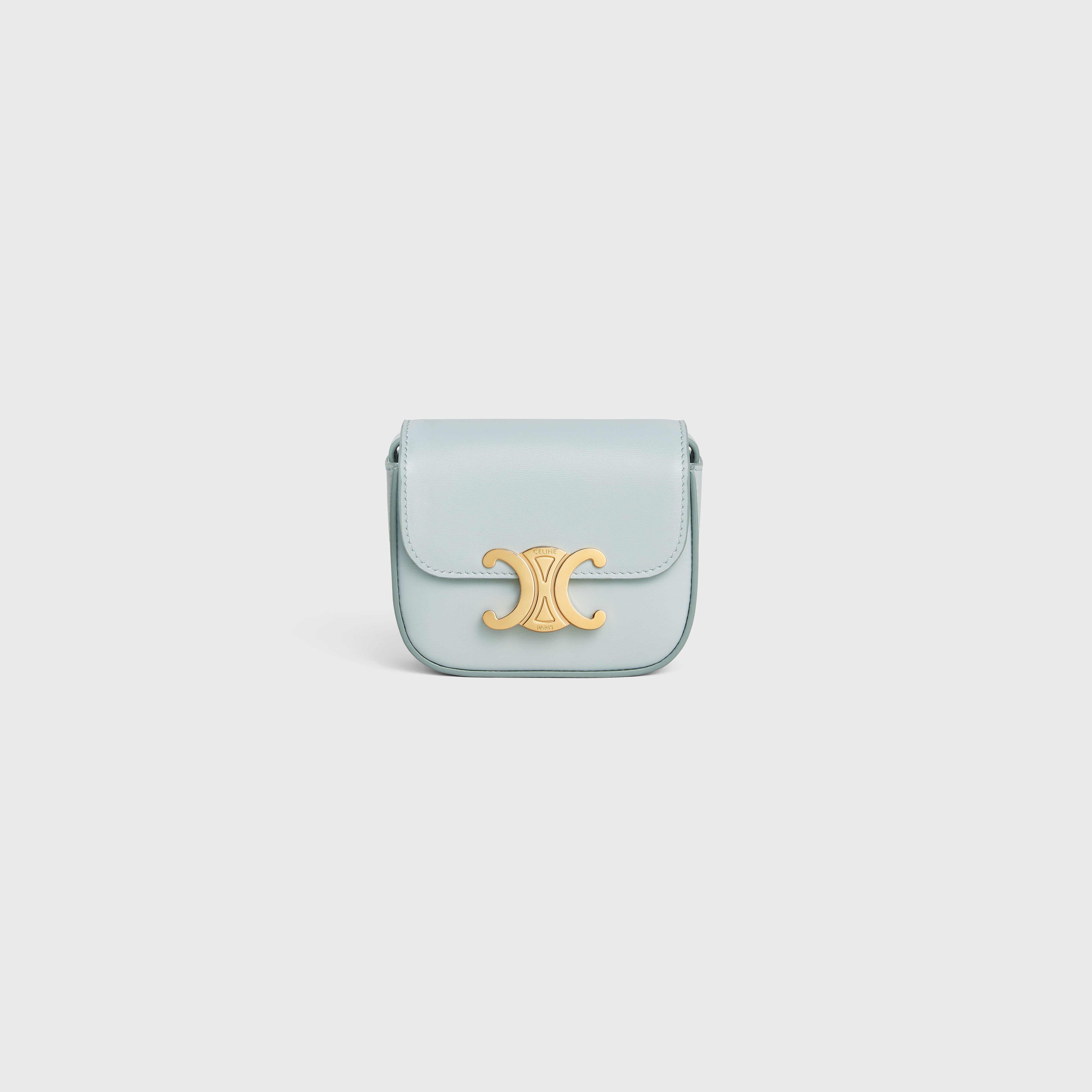 MINI CLAUDE IN SHINY CALFSKIN - SOFT BLUE