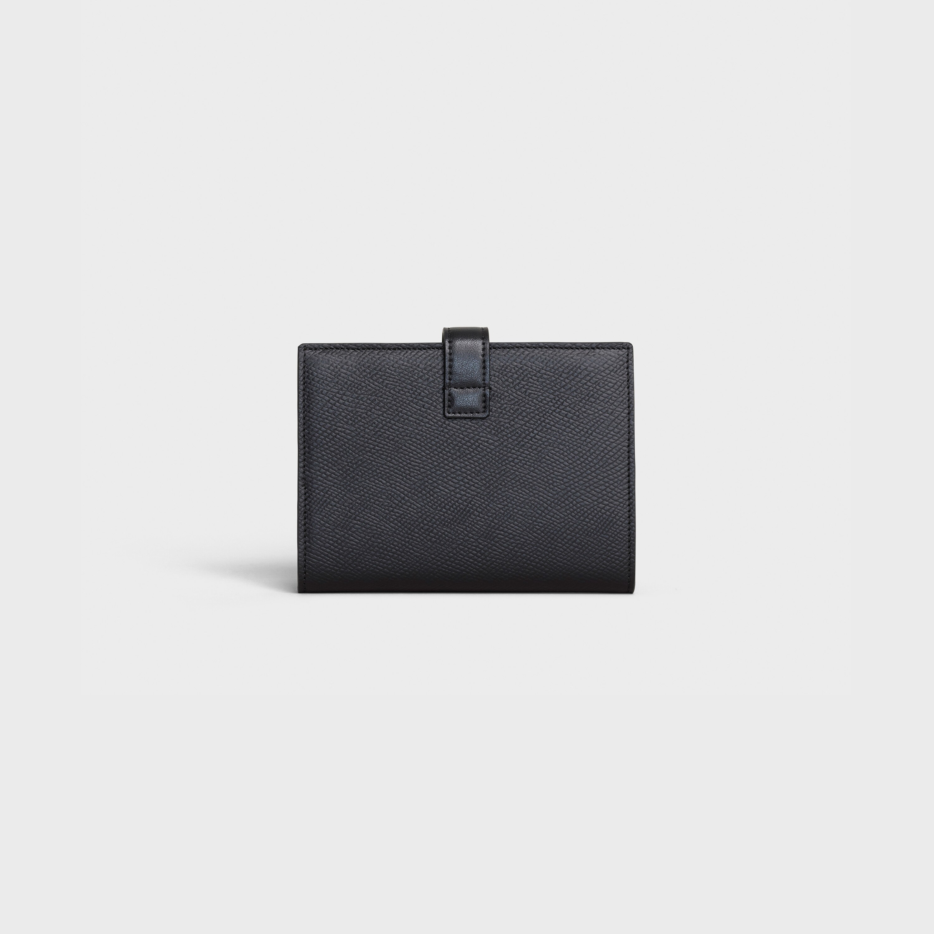 WALLET WITH STRAP - MEDIUM STRAP WALLET IN GRAINED CALFSKIN