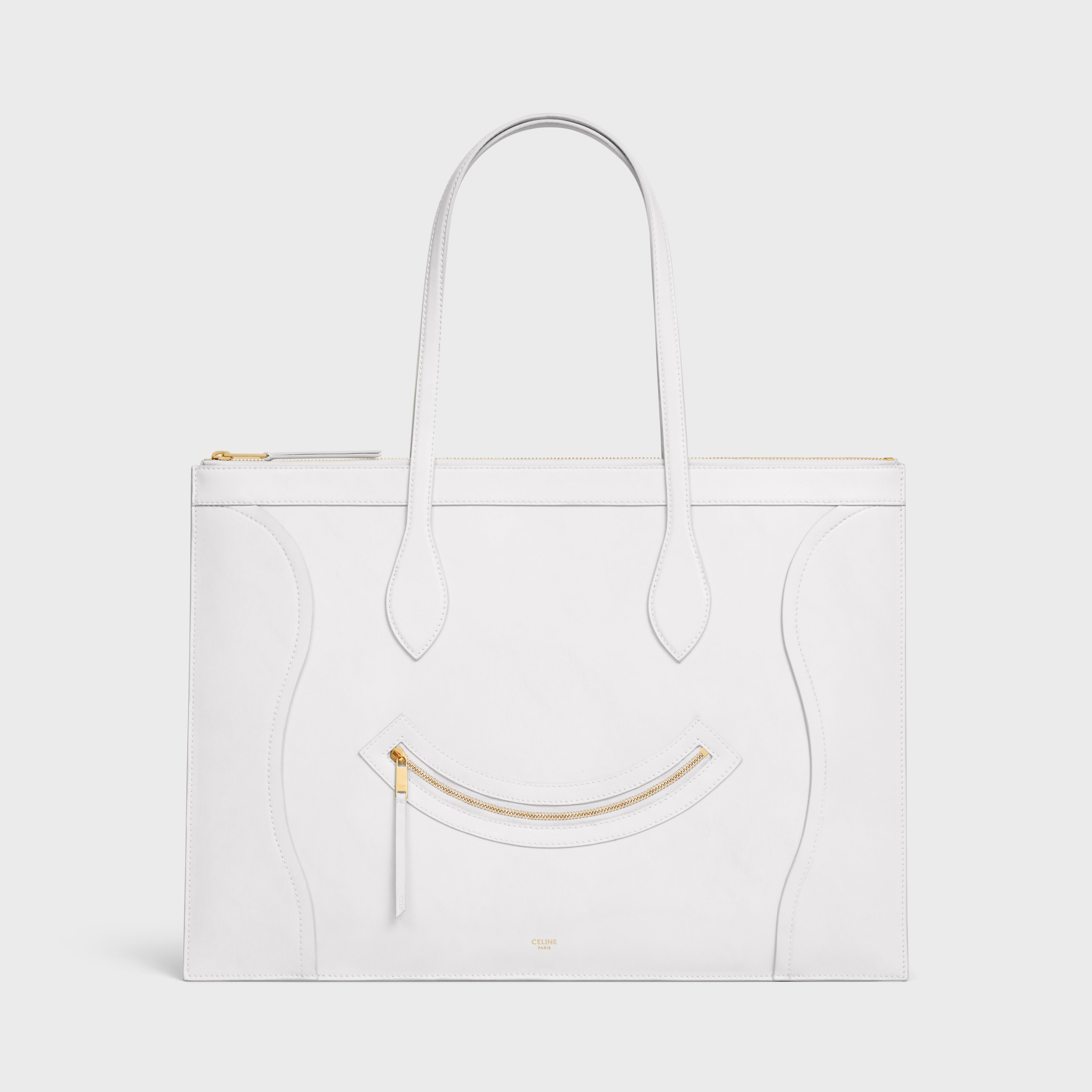 CÉLINE PARIS トートバッグ ホワイト FLAT LUGGAGE IN GLOSSY CALFSKIN 