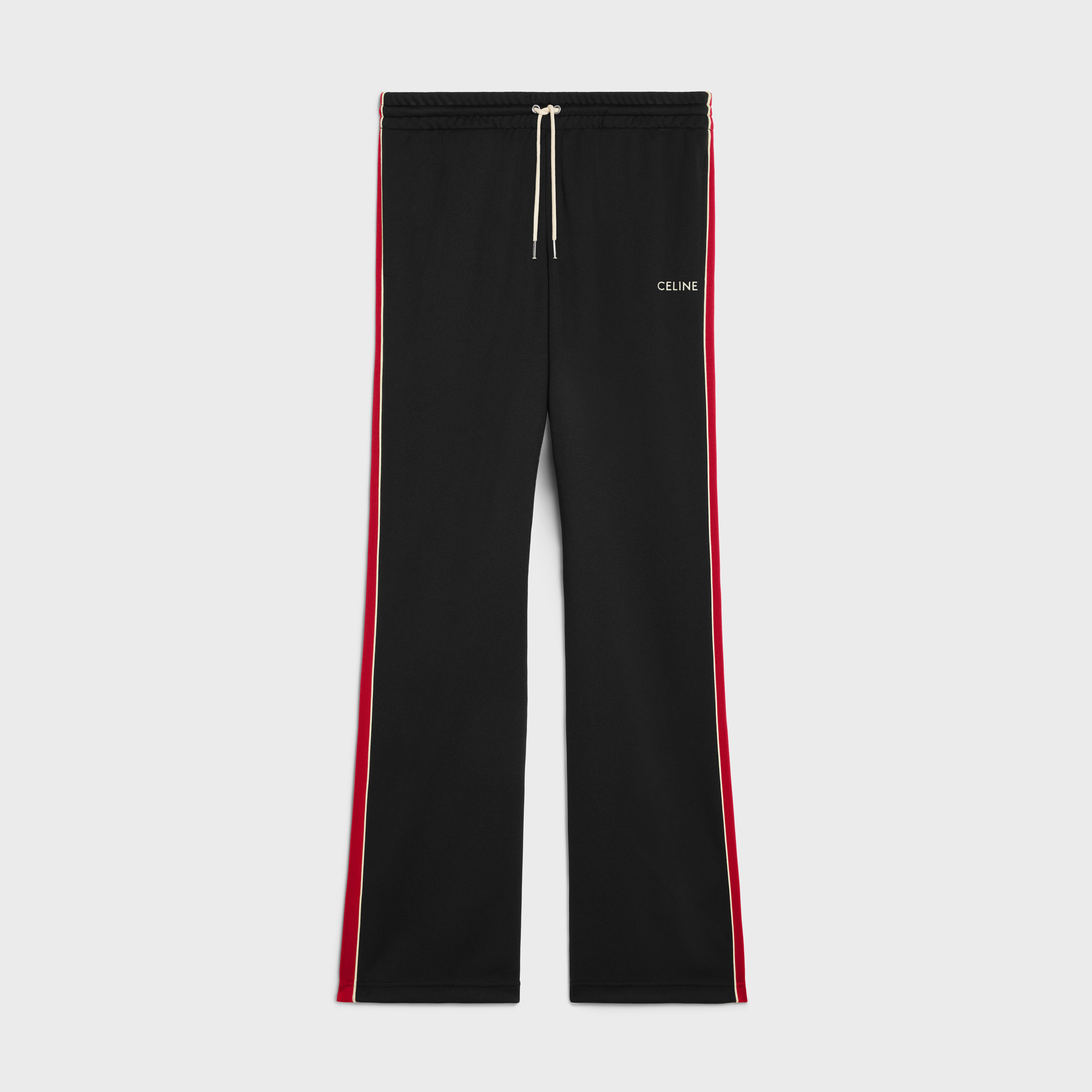 TRACKSUIT PANTS IN DOUBLE FACE JERSEY - BLACK/RUST/ECRU