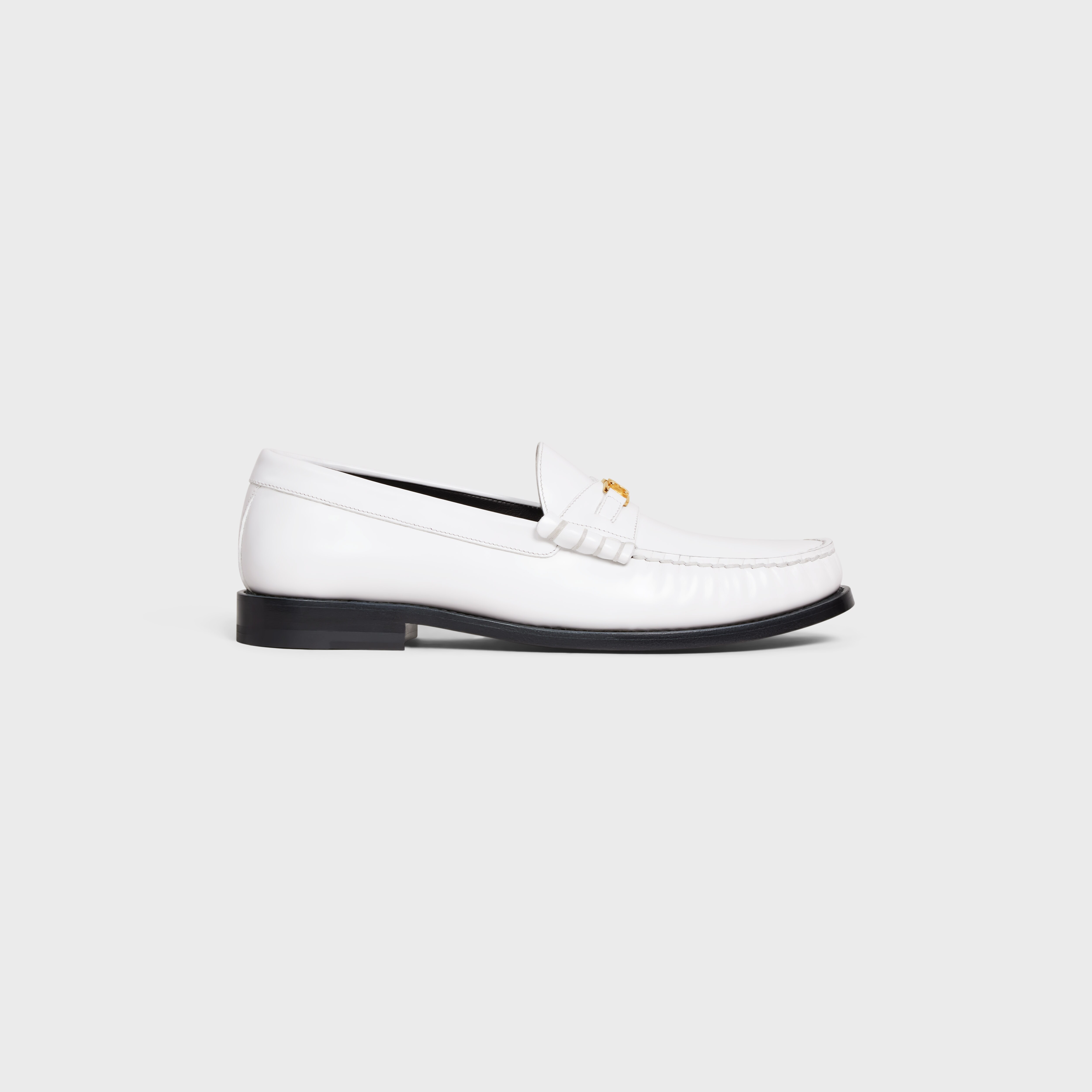 utilgivelig Optage repræsentant CELINE LUCO TRIOMPHE LOAFER IN POLISHED BULLSKIN - WHITE | CELINE