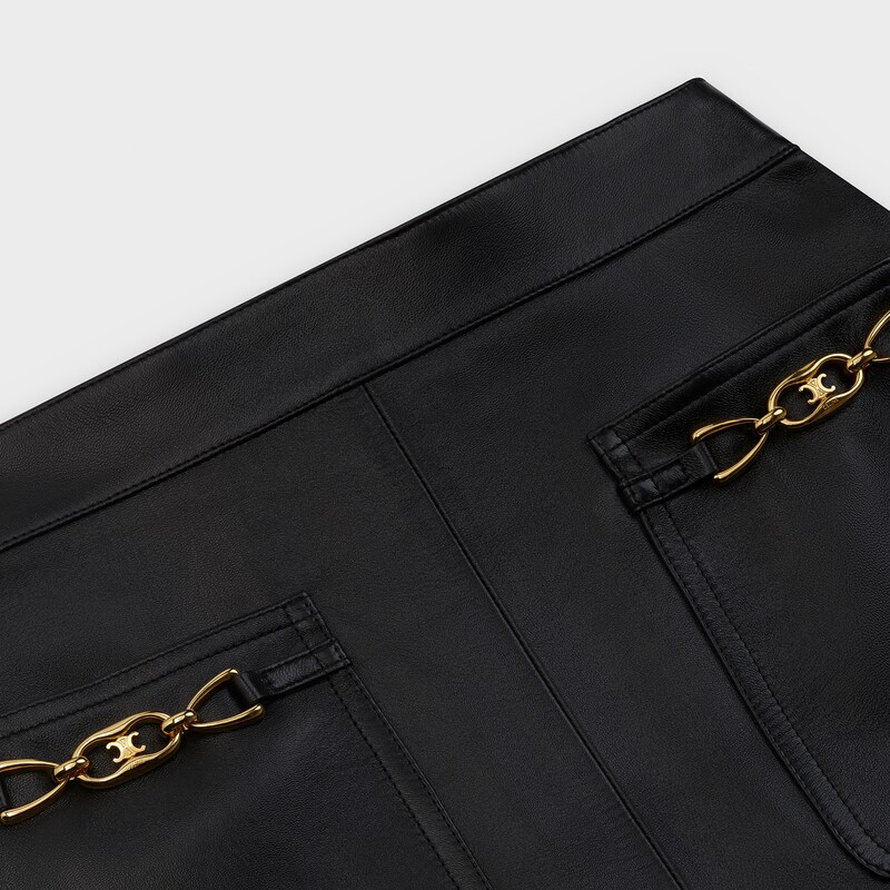 mini skirt signature in SOFT LAMBSKIN - null | CELINE