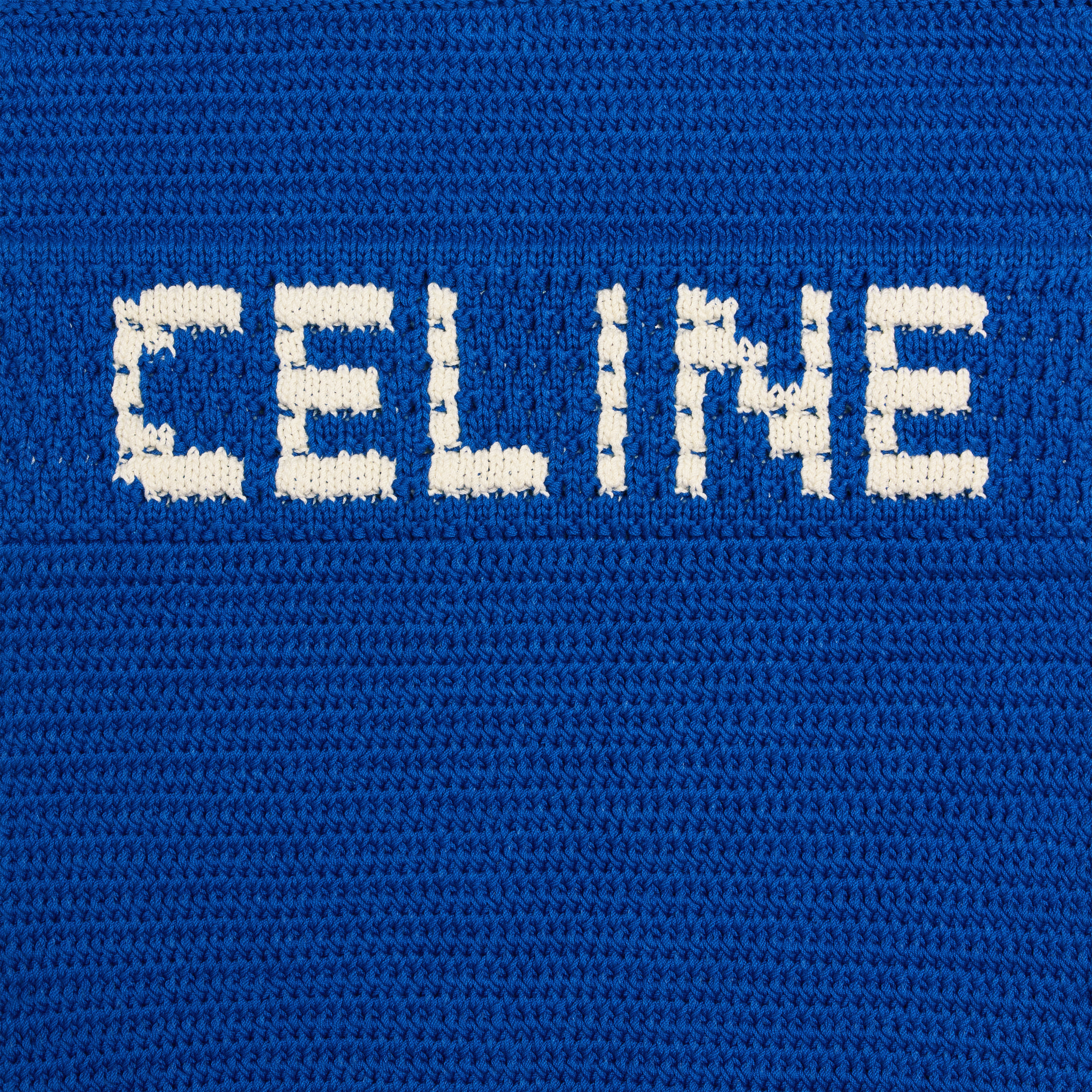 celine bag in crocheted cotton - ROYAL BLUE/ECRU | CELINE