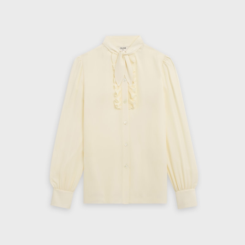 BLOUSE WITH JABOT IN SILK CREPE | CELINE