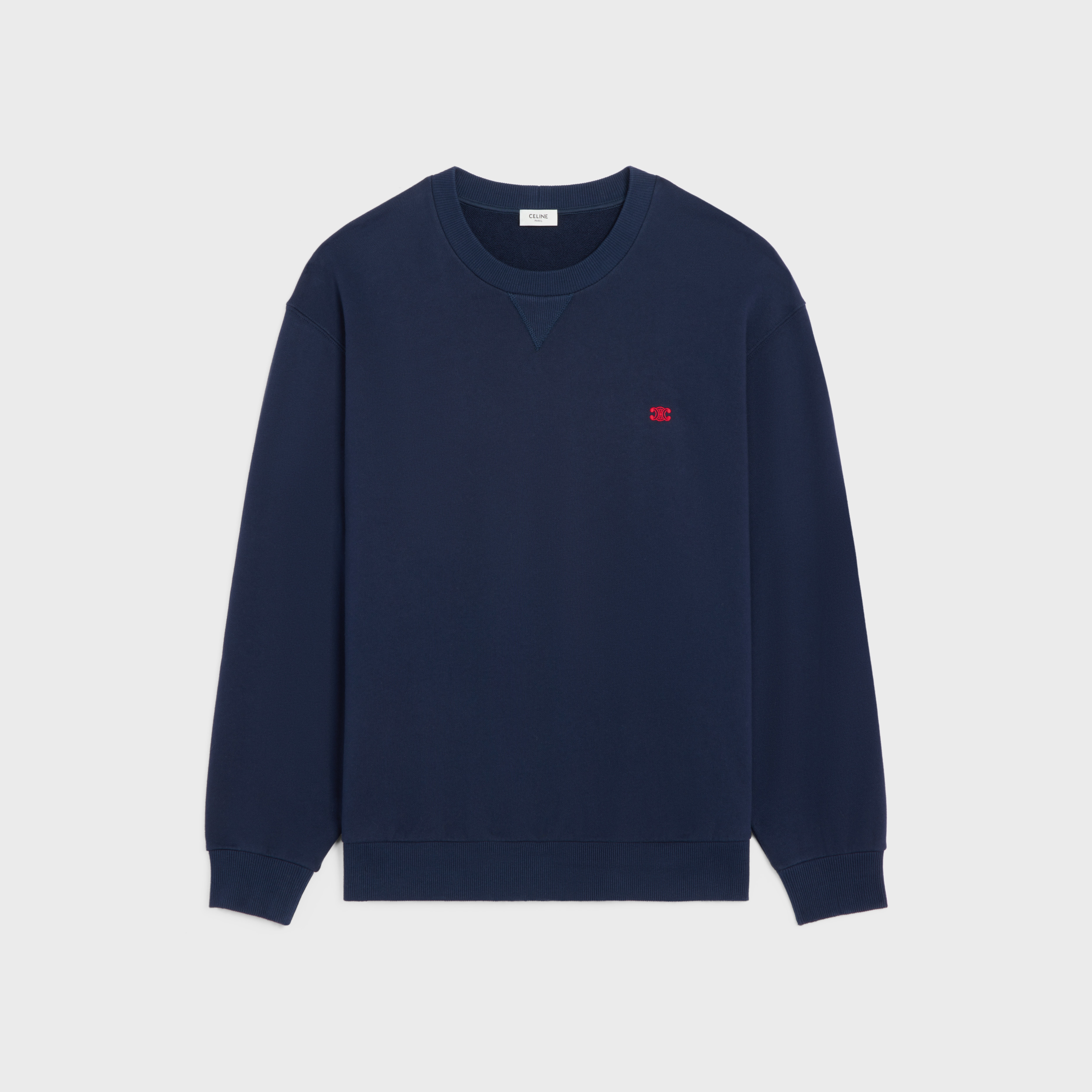 ルーズ スウェットシャツ / コットンフリース - ネイビー / カーマイン