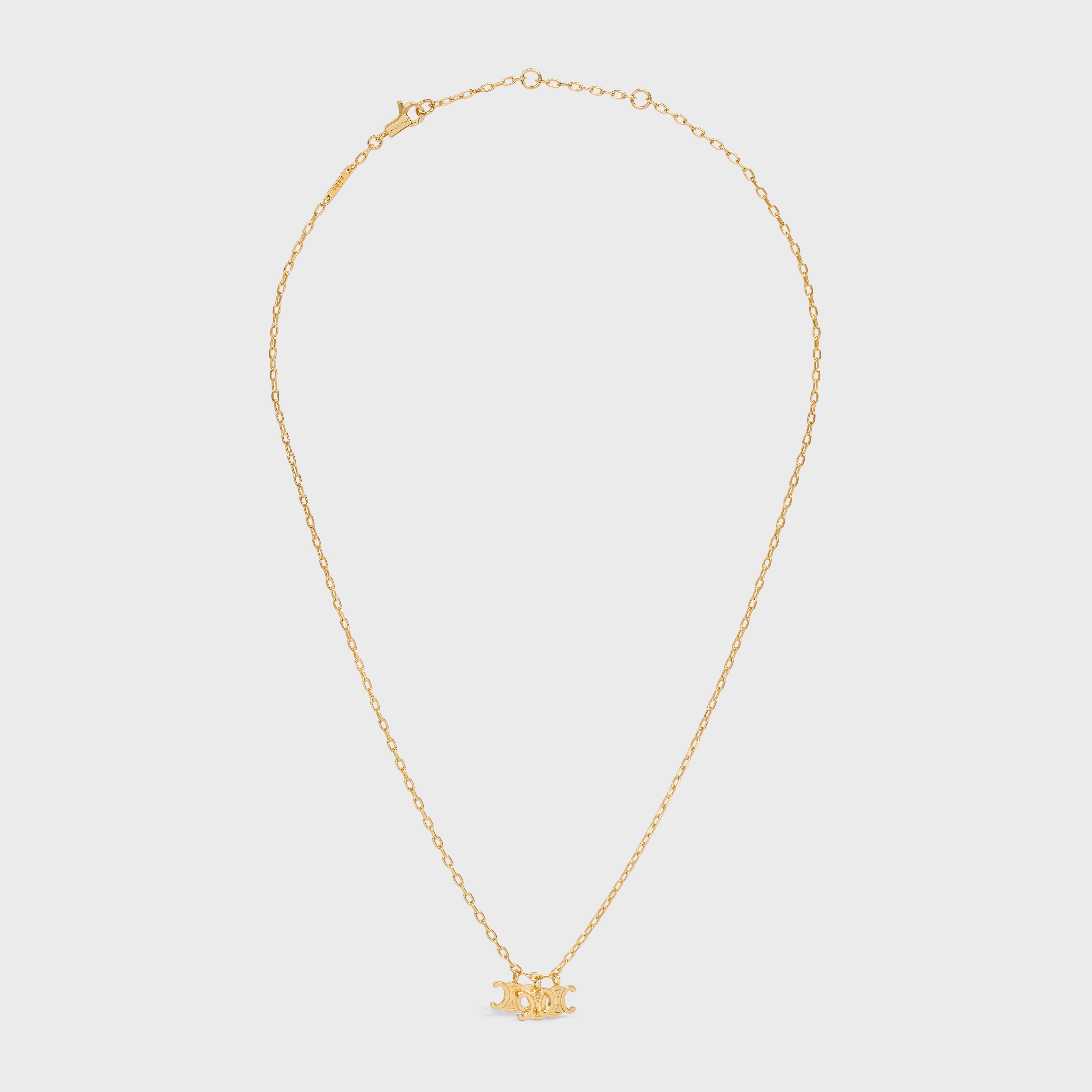 TRIOMPHE TRIO NECKLACE IN BRASS WITH GOLD FINISH - GOLD | CELINE