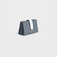 Tarjetero estilo acordeón bicolor de piel de becerro con textura granulada - Gris medio / Blanco - 390 RUE SAINT-HONORE - 2 | CELINE