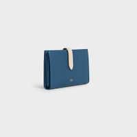 Cartera grande con correa de piel de becerro con textura granulada bicolor - Petróleo/nude - 390 RUE SAINT-HONORE - 2 | CELINE