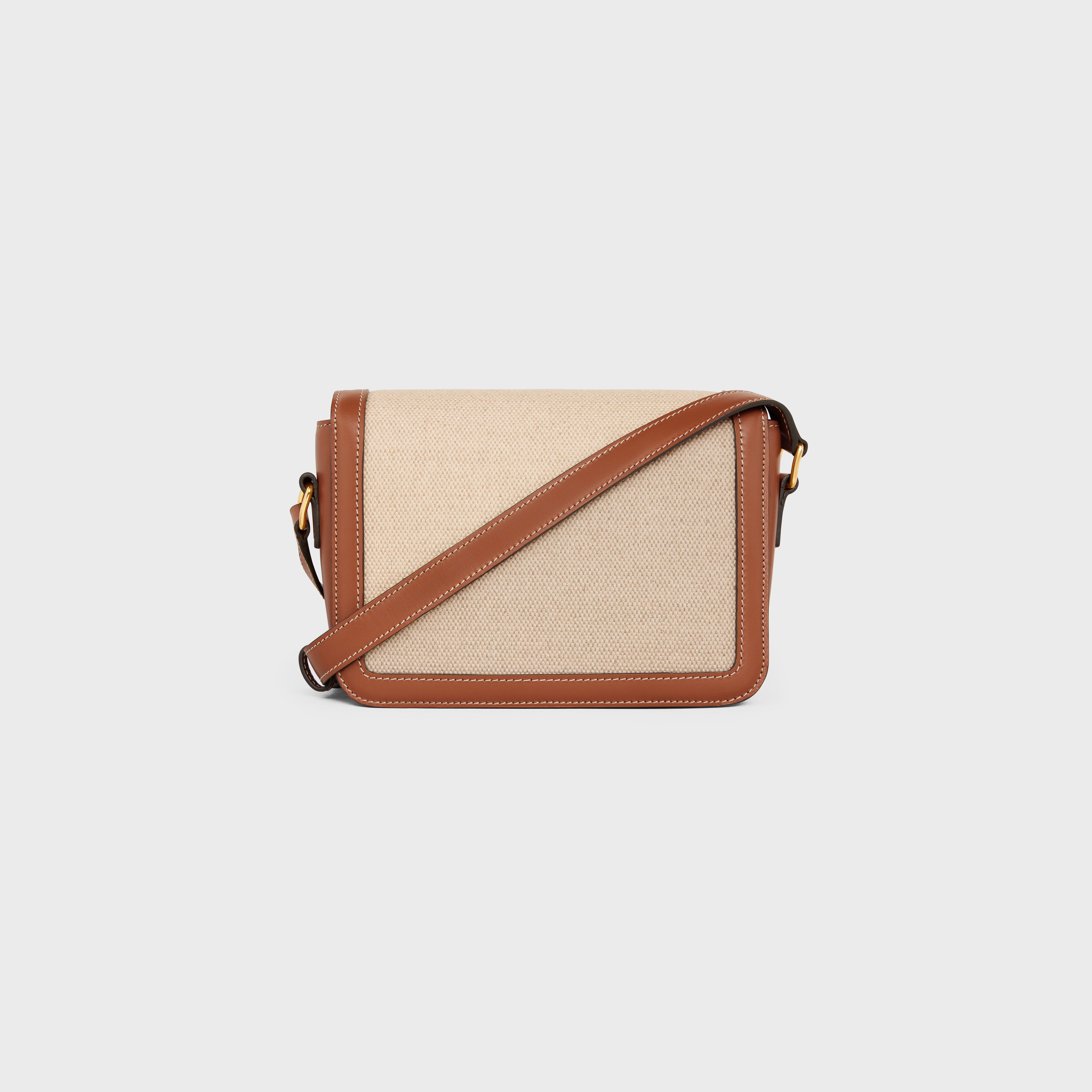 Celine Triomphe Oval Calfskin Leather Shoulder Bag Tan