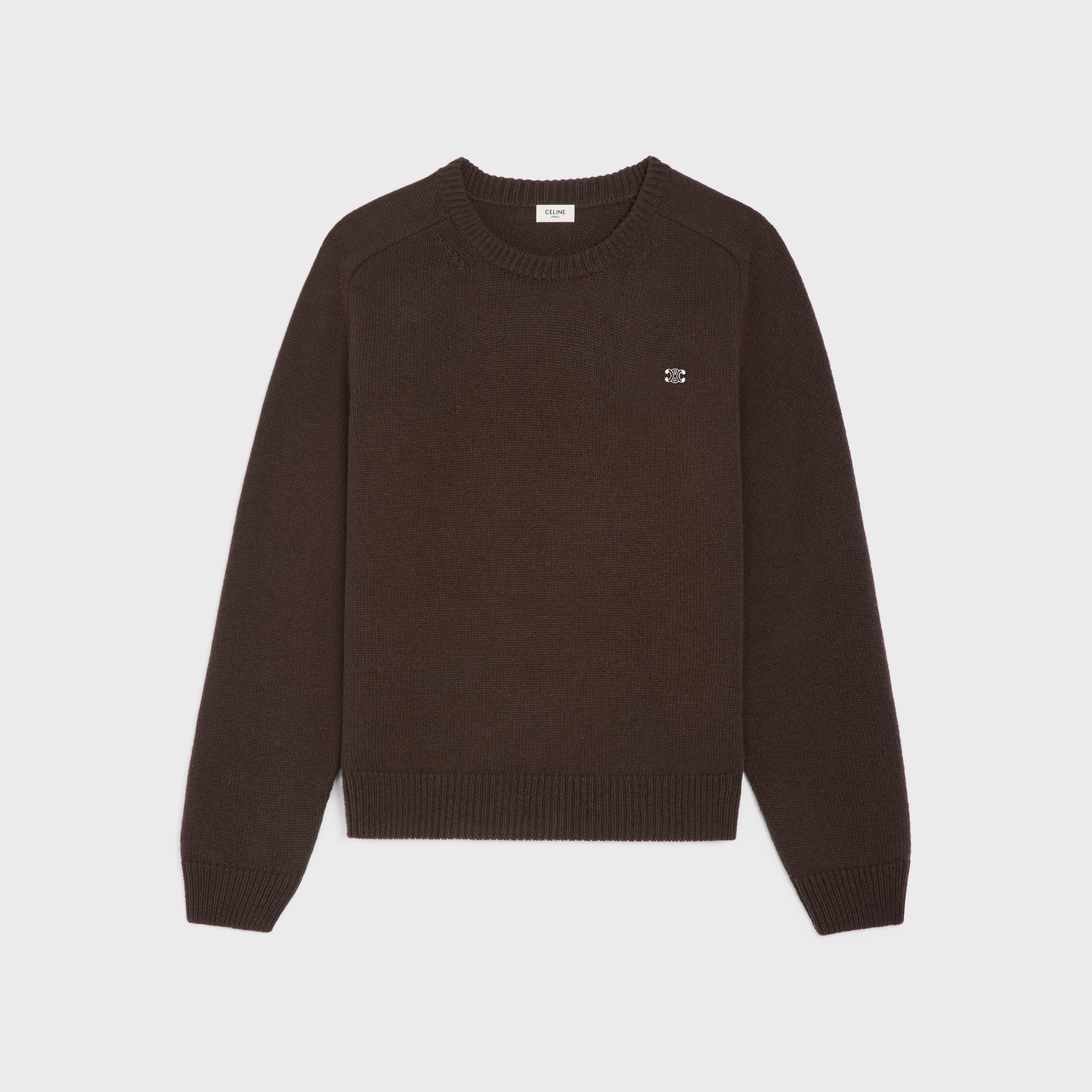 Celine Taupe Knit Logo Short-Sleeve Sweater main image 1