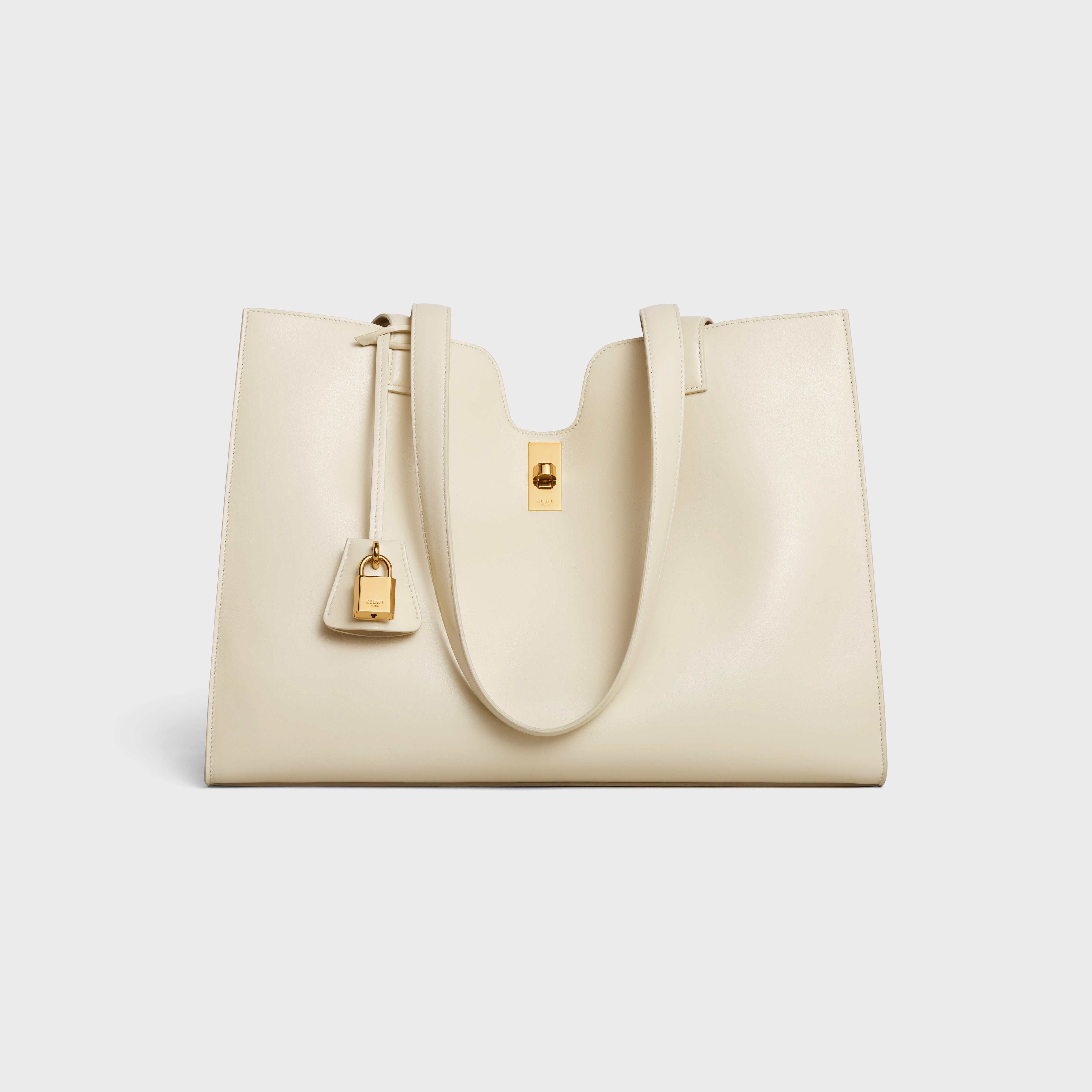 Celine Cream/Black Canvas and Leather Cabas Phantom Tote Celine