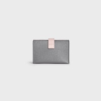 Tarjetero estilo acordeón de piel de becerro con textura granulada bicolor - Gris / rosa vintage - 390 RUE SAINT-HONORE - 2 | CELINE