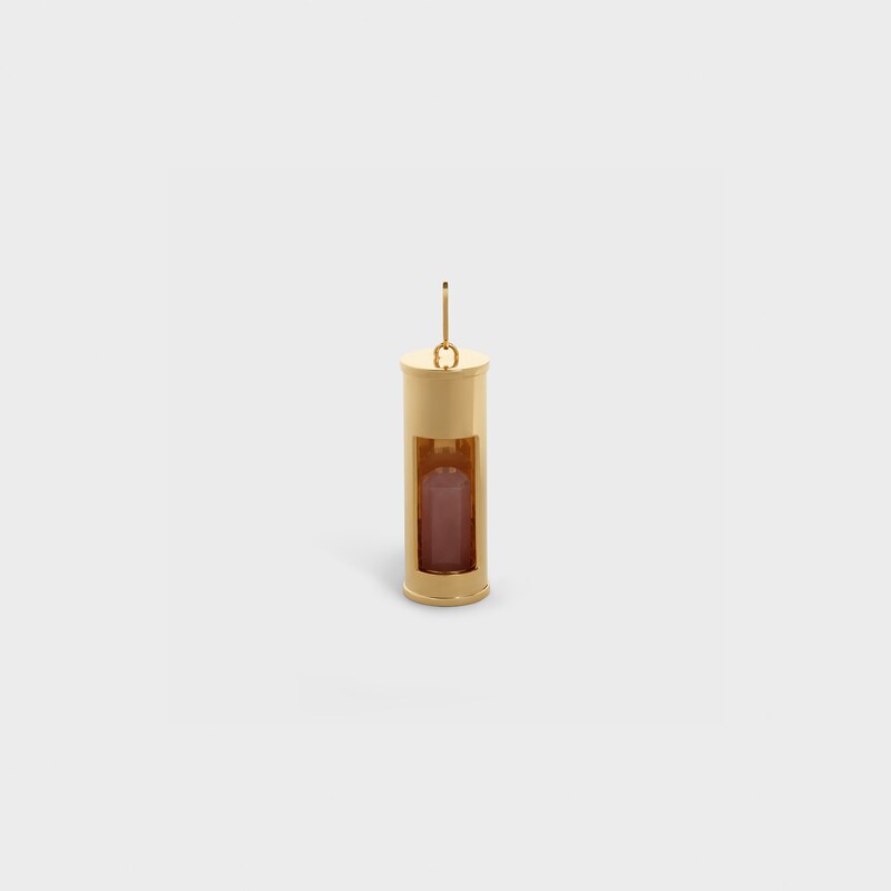 Celine Separables Secret Stone Pendant in Brass with Gold Finish and Rose Quartz | CELINE