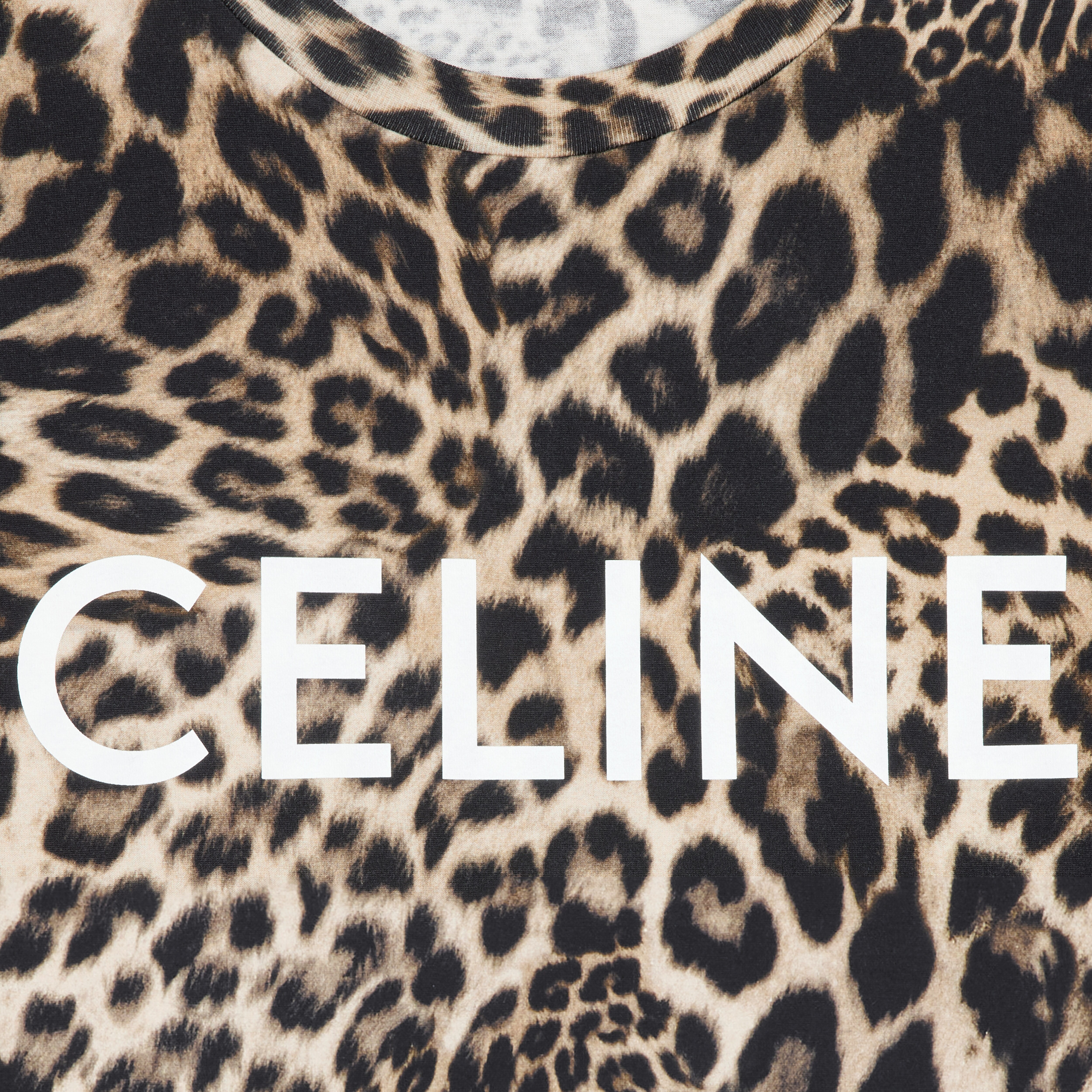 CELINE ルーズ Tシャツ / コットンジャージー - レオパード / オフ ...