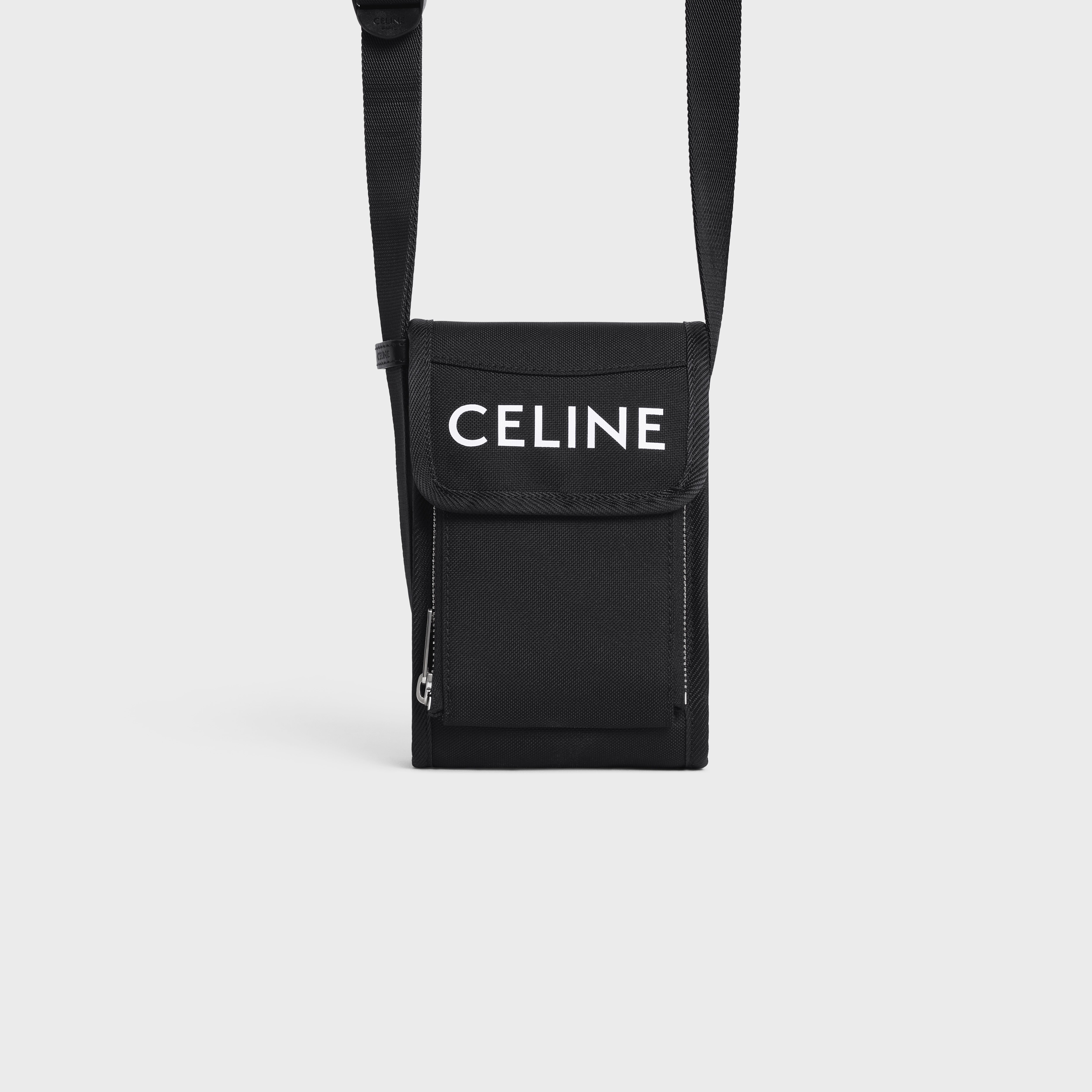 TRIANGLE BAG IN TRIOMPHE CANVAS WITH CELINE PRINT - TAN