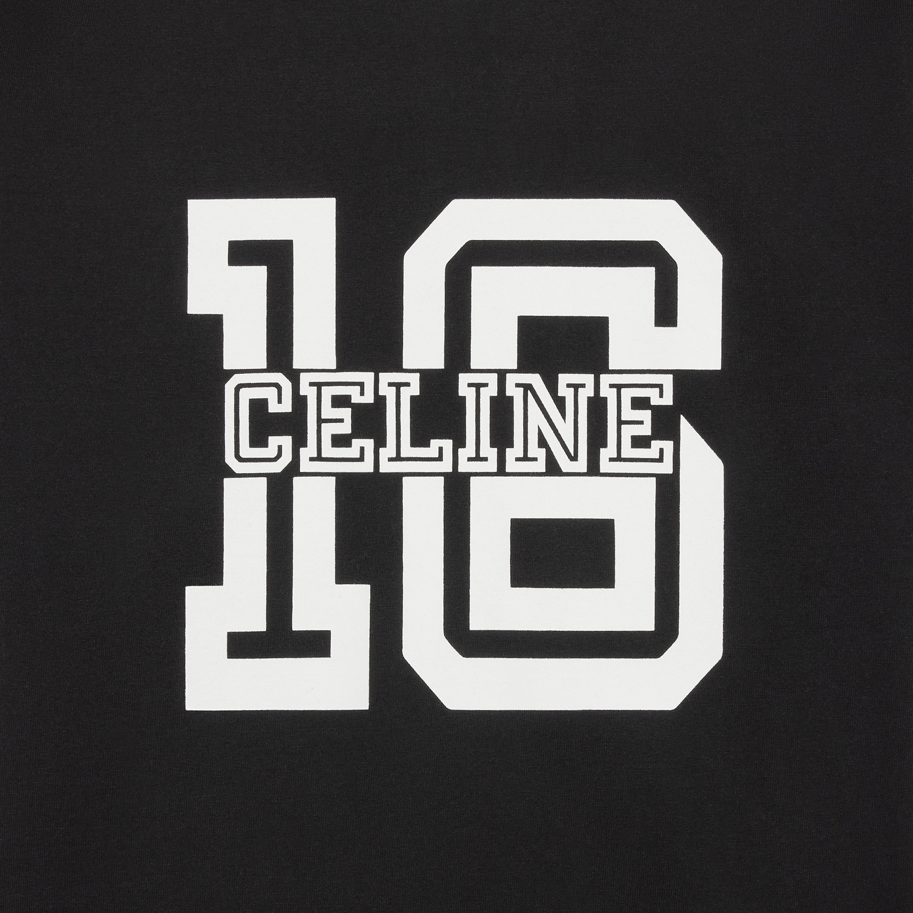 CELINE 16 T-SHIRT IN COTTON JERSEY - Black / white | CELINE