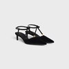 CELINE KITTEN T-BAR STRAP PUMP IN VELVET - BLACK | CELINE