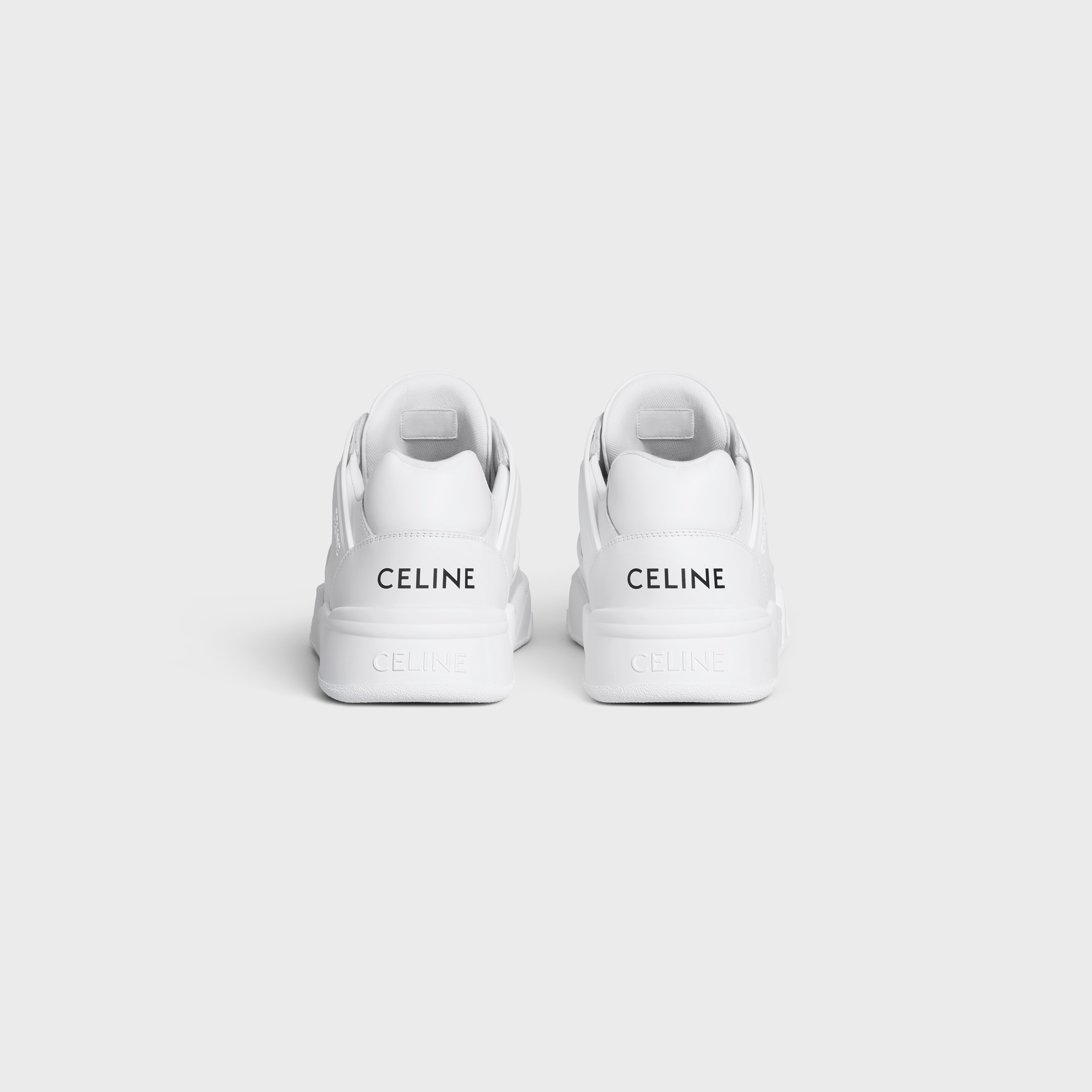 CT-07 CELINE TRAINER LOW LACE-UP SNEAKER IN CALFSKIN - OPTIC WHITE