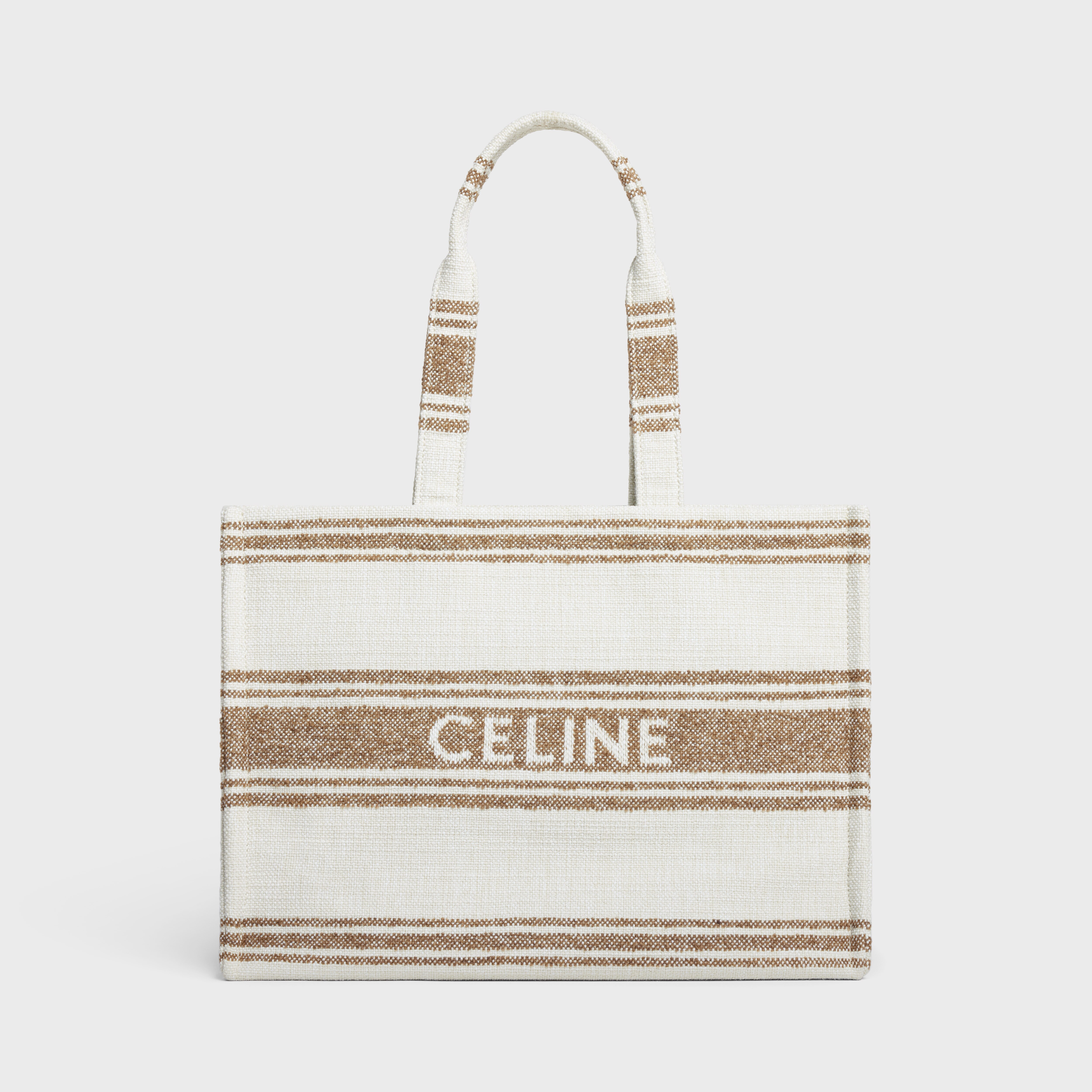 Celine Cabas Thais Small Jacquard Tote in Natural