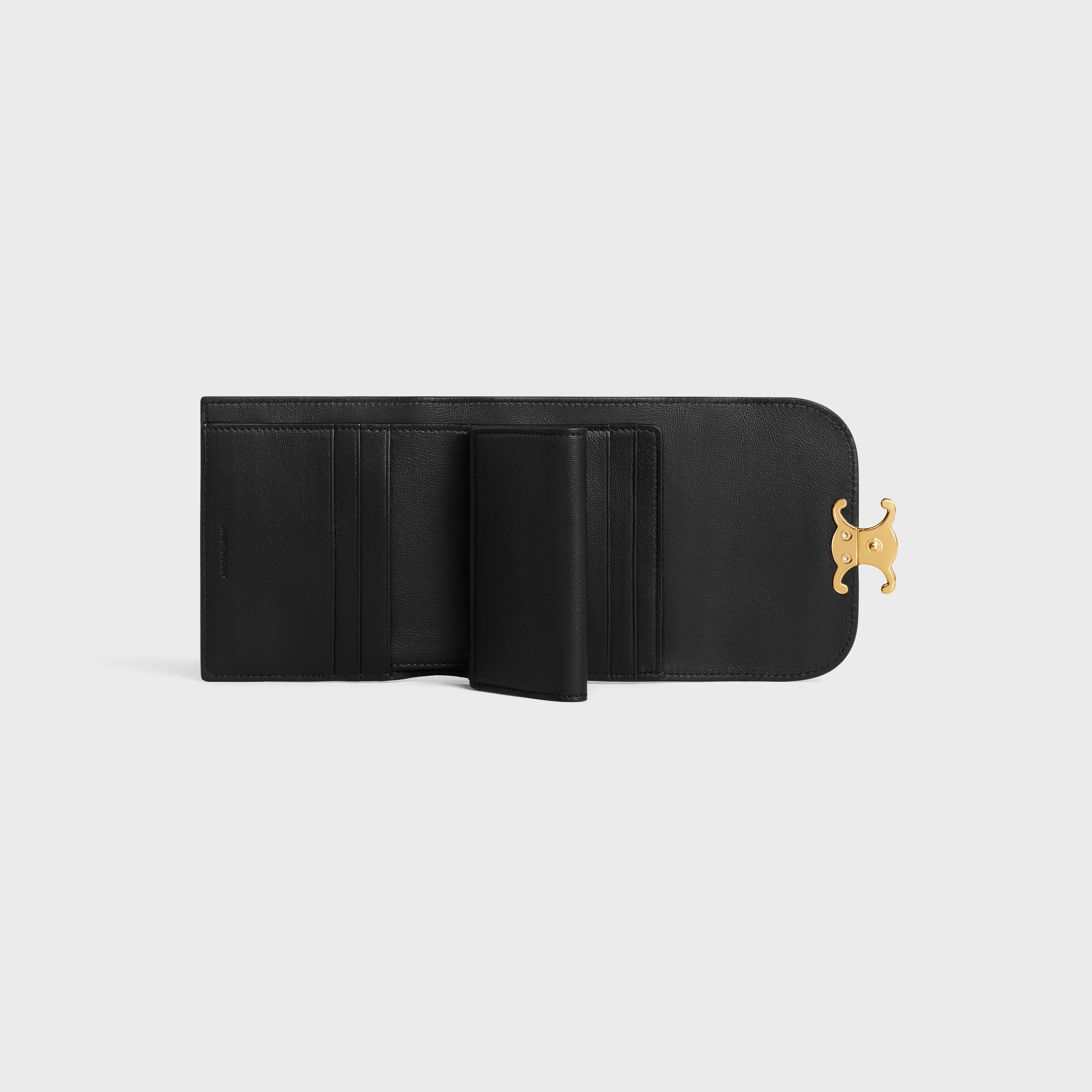 SMALL WALLET TRIOMPHE IN LIZARD - BLACK