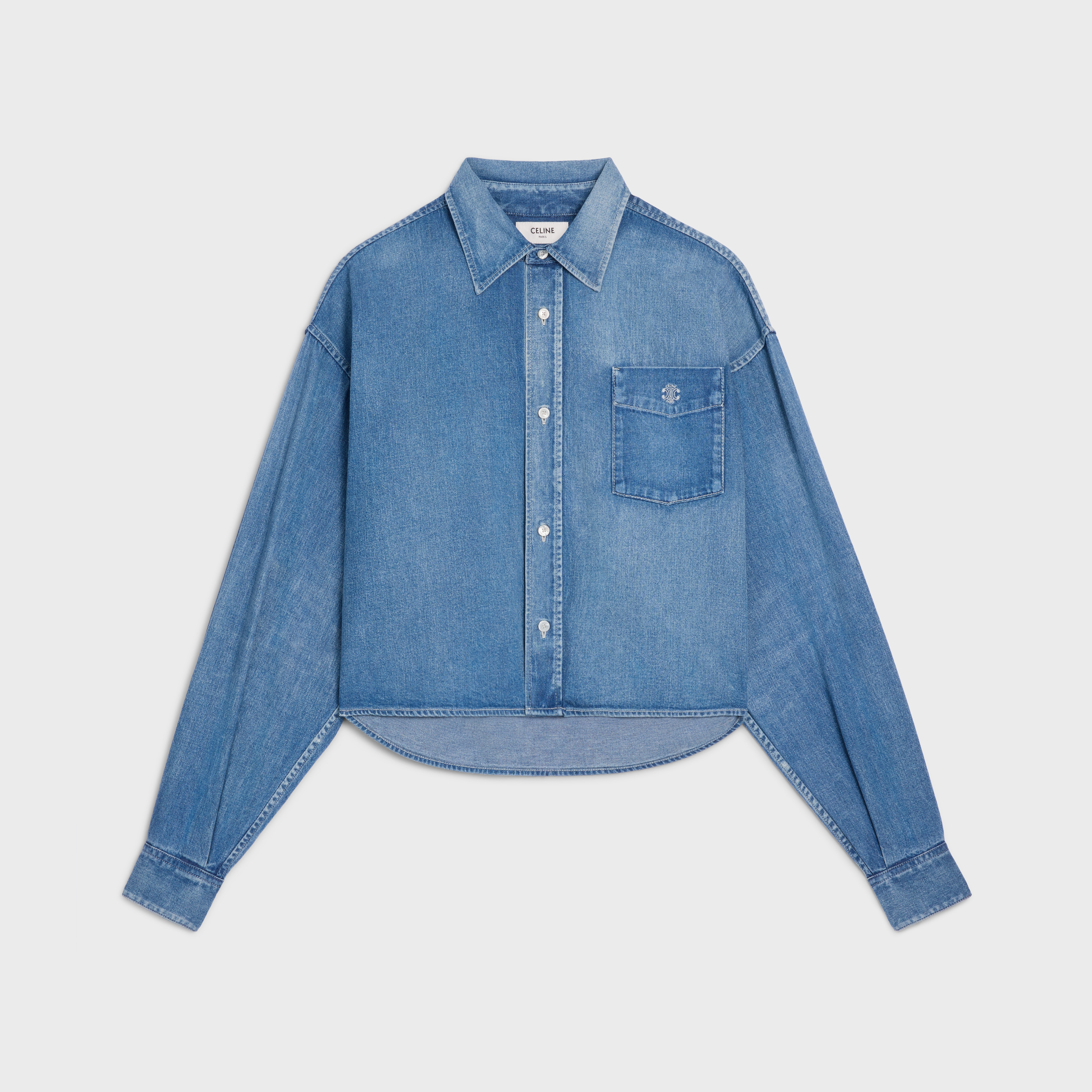 CELINE (セリーヌ) クロップドシャツ インディゴ サイズ:S CELINE 