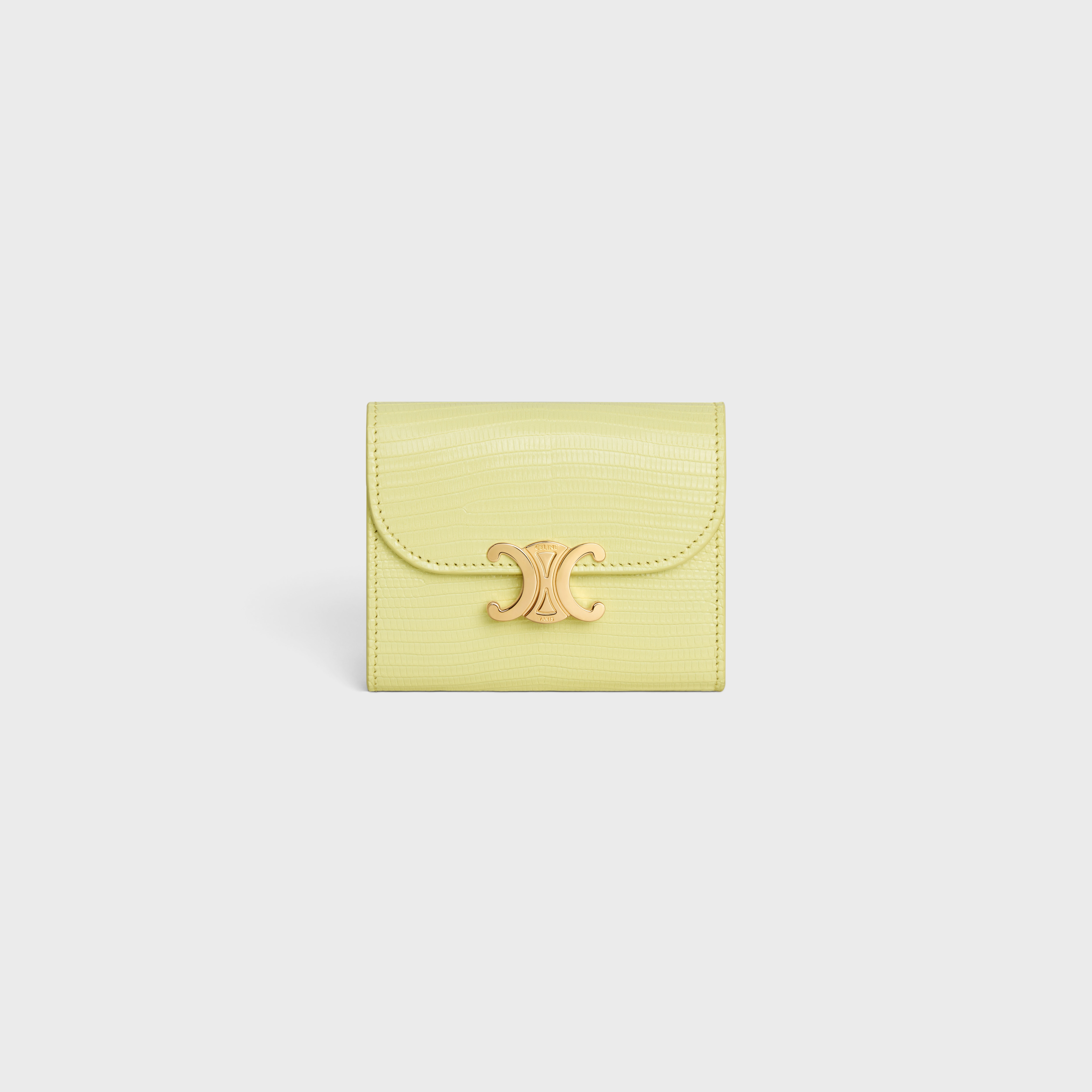 美品✨セリーヌ 折り財布 トリオンフ リザード フラップ スモール 
