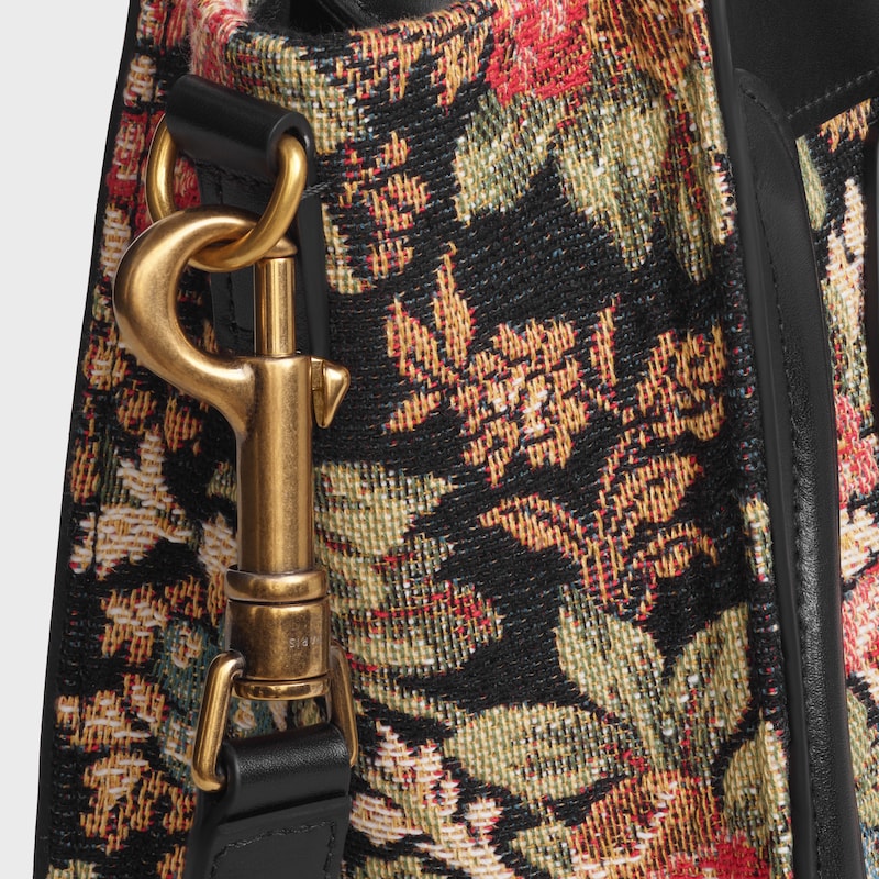 Nano Luggage bag in Floral Jacquard and Calfskin | CELINE