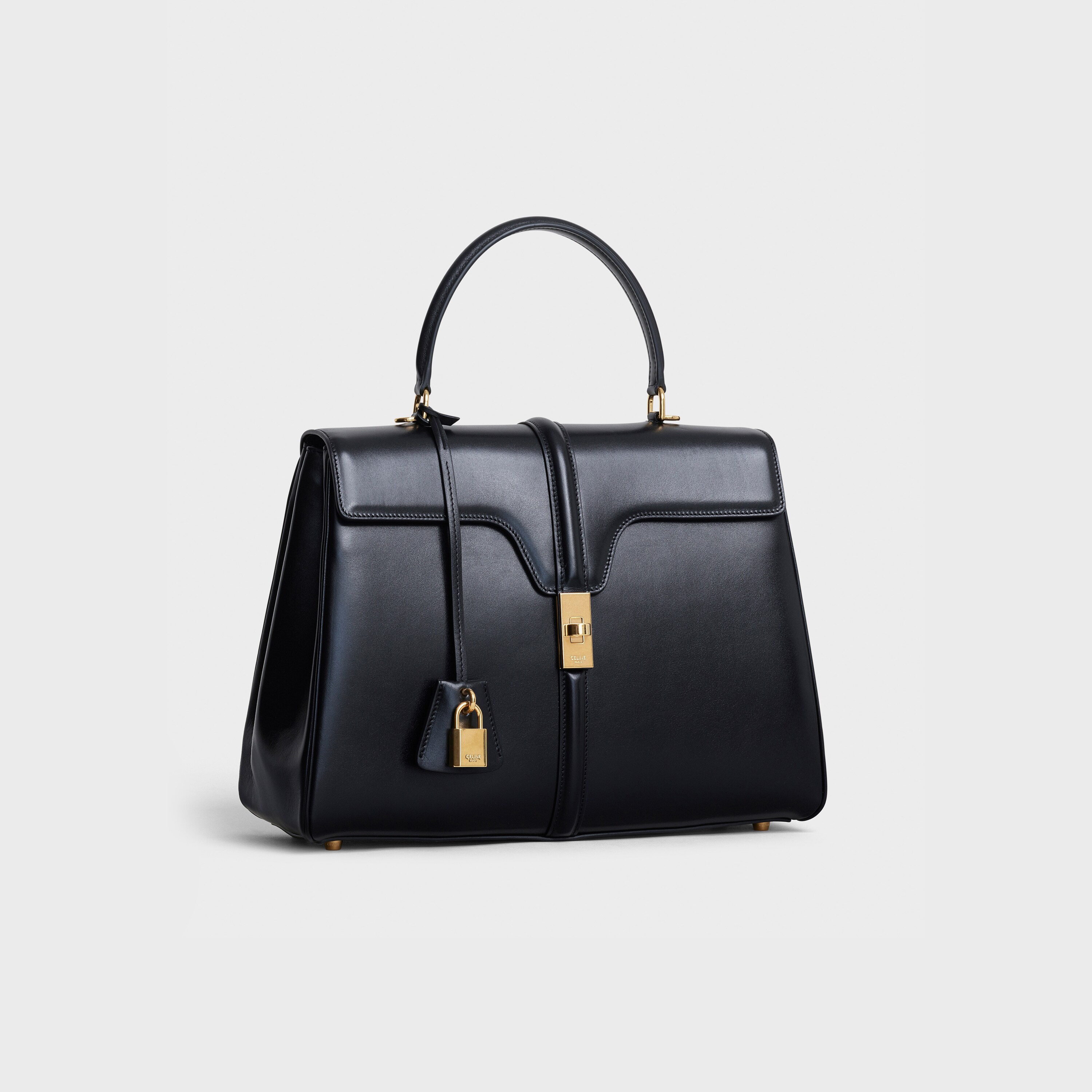 Medium 16 Bag in satinated calfskin Black Official website CELINE
