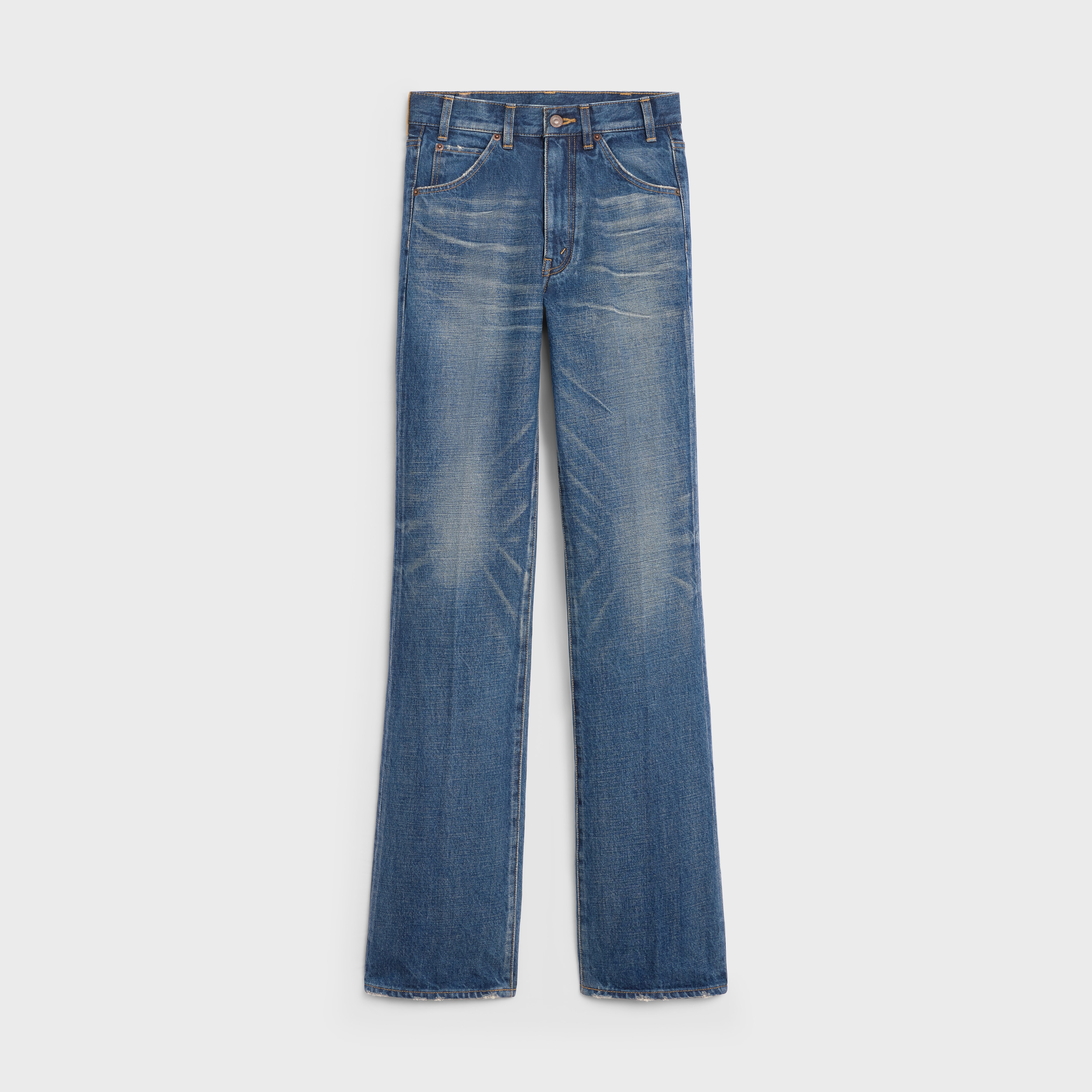 FLARED JEANS IN DARK UNION WASH DENIM TWILL - DARK UNION WASH | CELINE