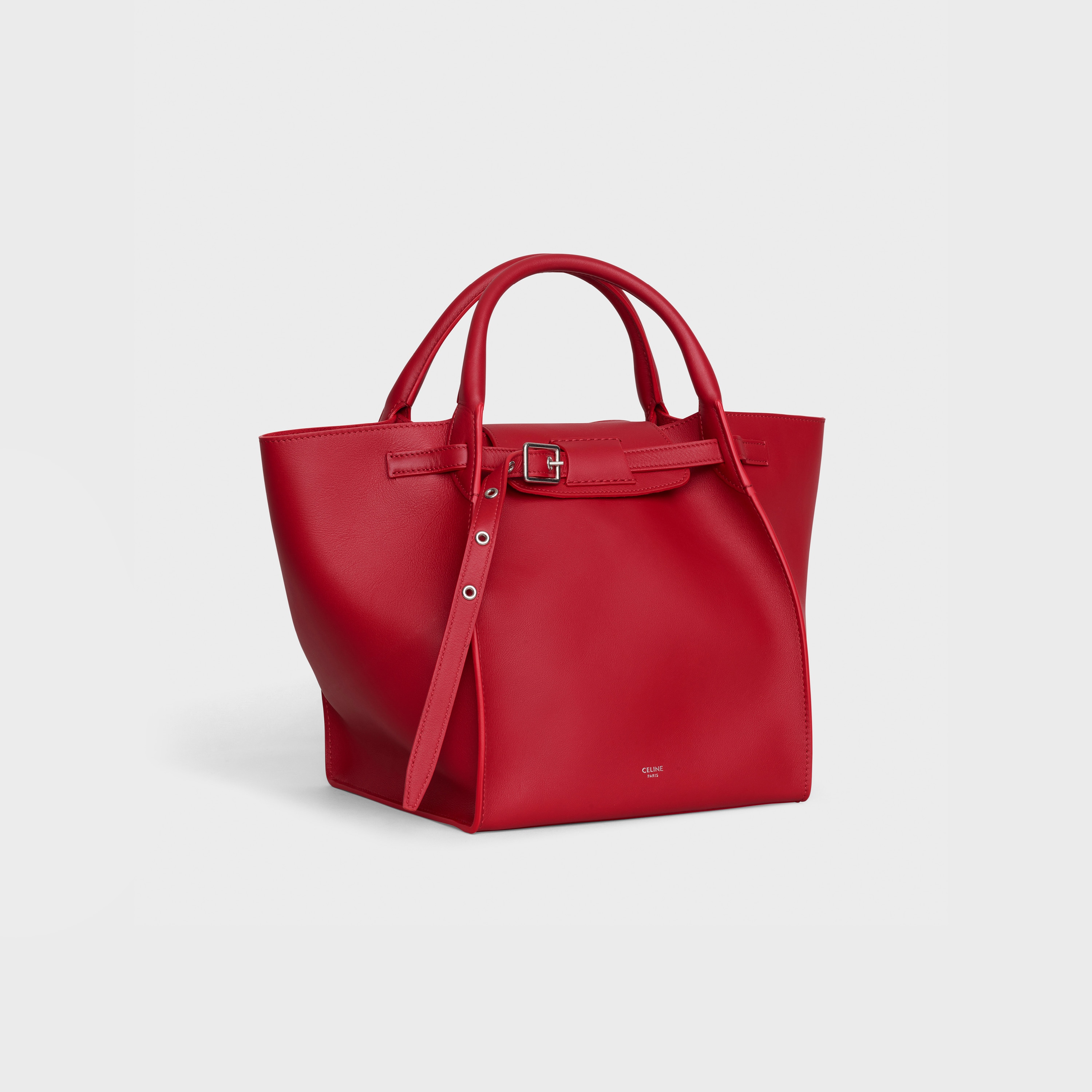 Small Big Bag with long strap in smooth calfskin