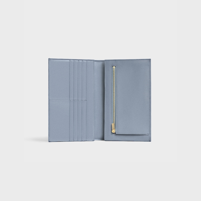 Bicolour Large strap wallet in grained calfskin | CELINE