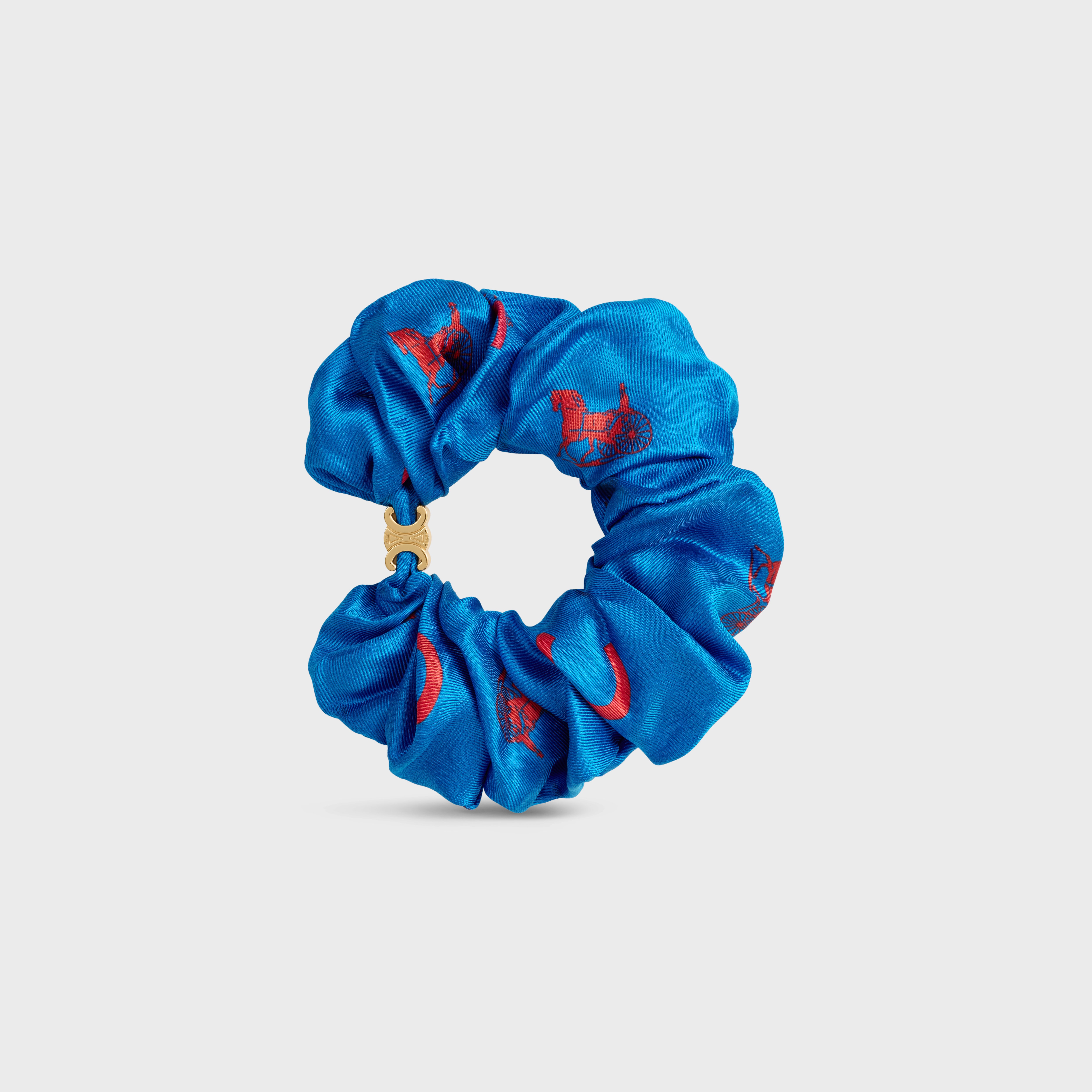 Celine C Sulky Scrunchy in silk and Brass with Gold Finish  display picture 3