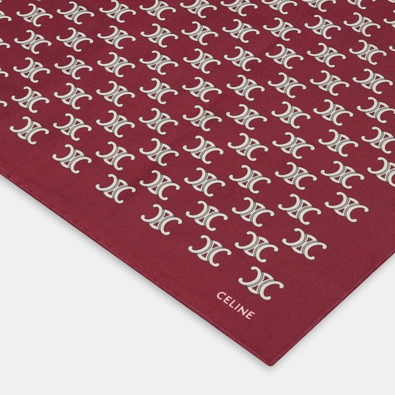 ‘TRIOMPHE’ signature-print SILK SCARF - null | CELINE