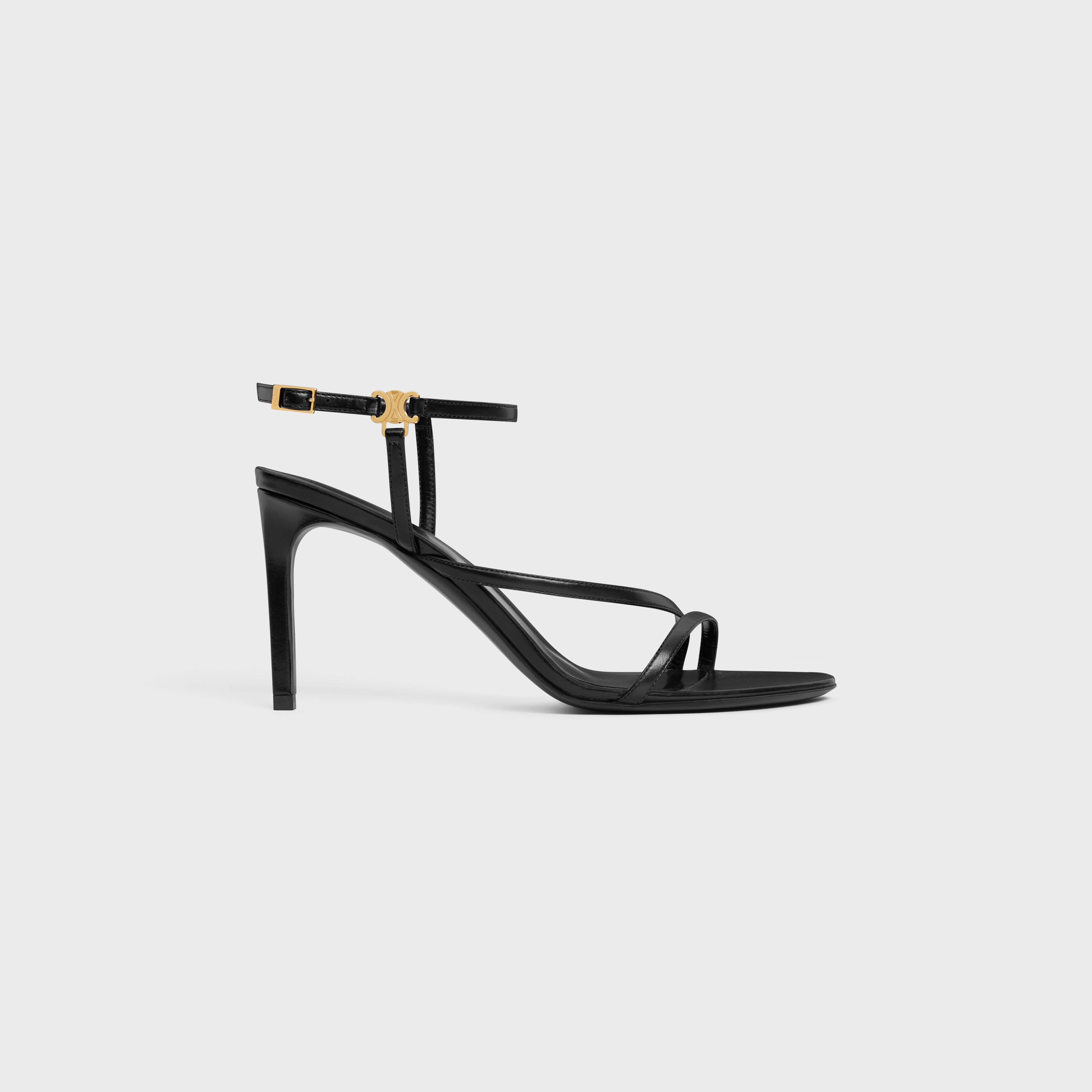 CELINE AVA SANDAL IN LAMBSKIN - BLACK | CELINE