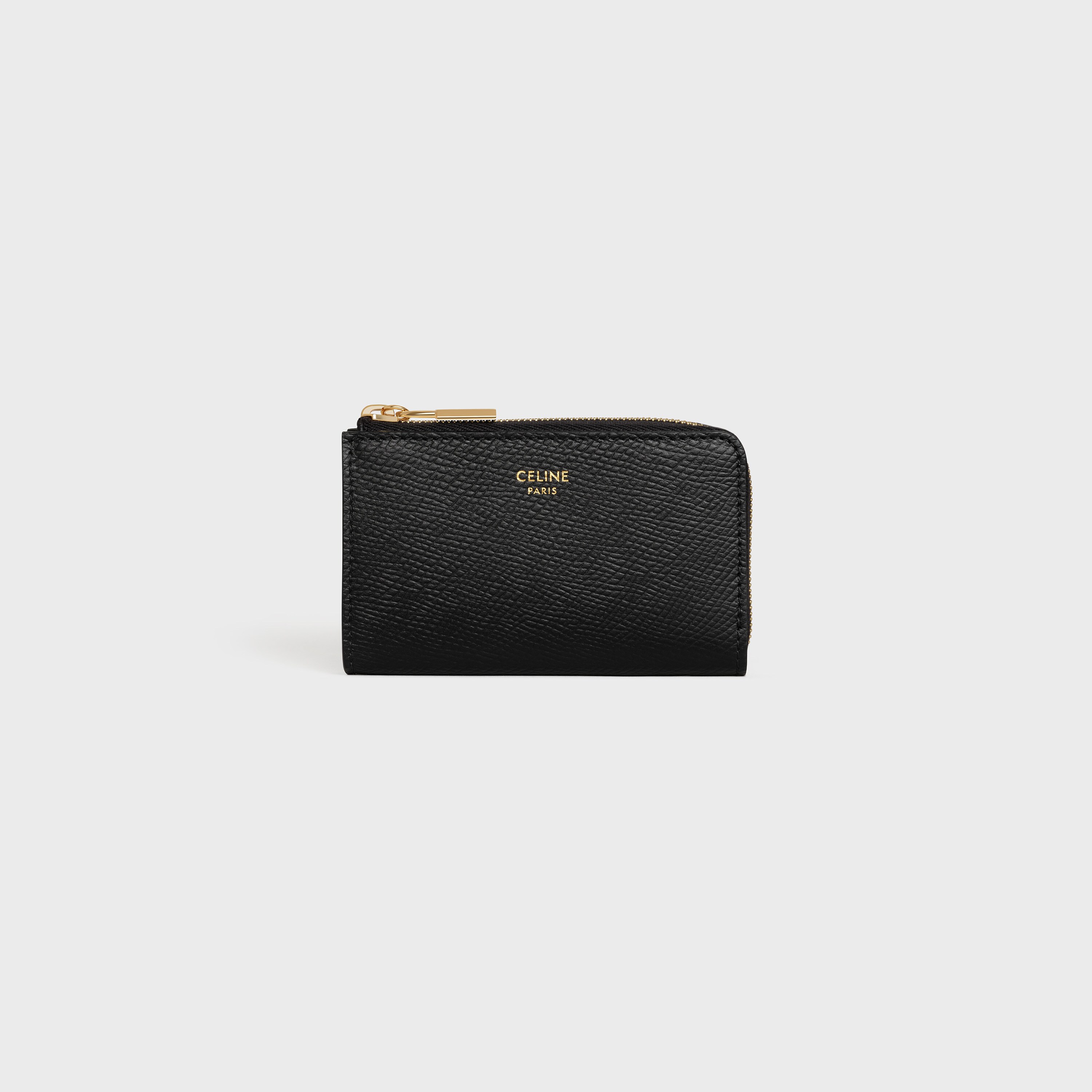 Zipped Coin Purse in Grained Calfskin