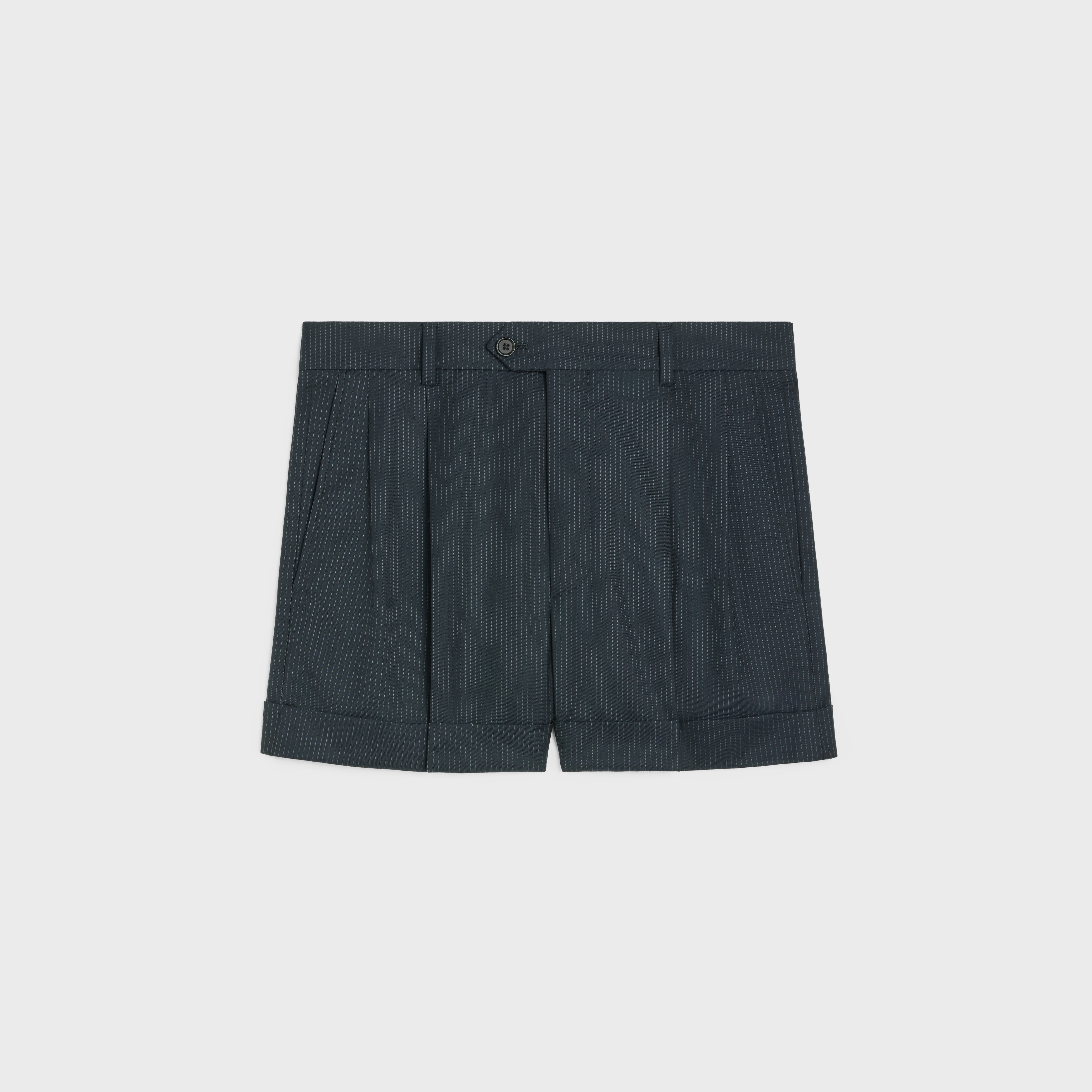 SKATE SHORTS IN STRIPED WOOL NAVY/CRAIE CELINE