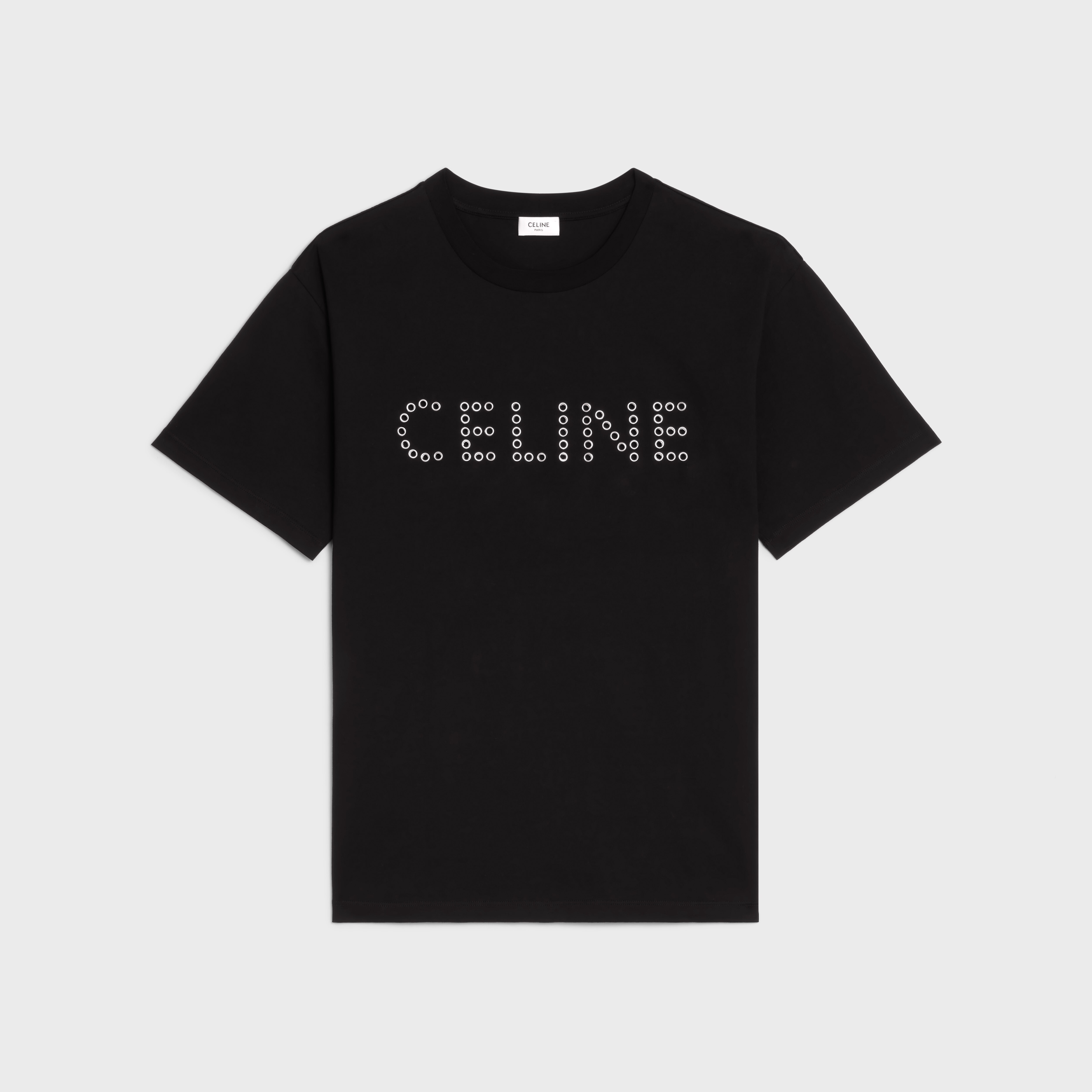 LOOSE CELINE T-SHIRT IN COTTON JERSEY - BLACK / SILVER | CELINE