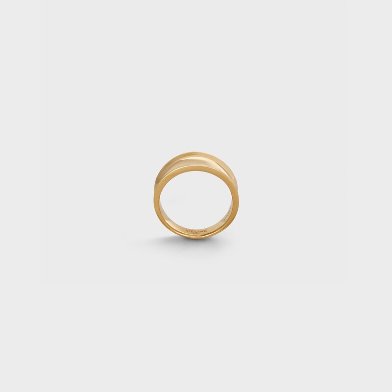 Simple Forms Curved Ring in Brass with Gold Finish | CELINE