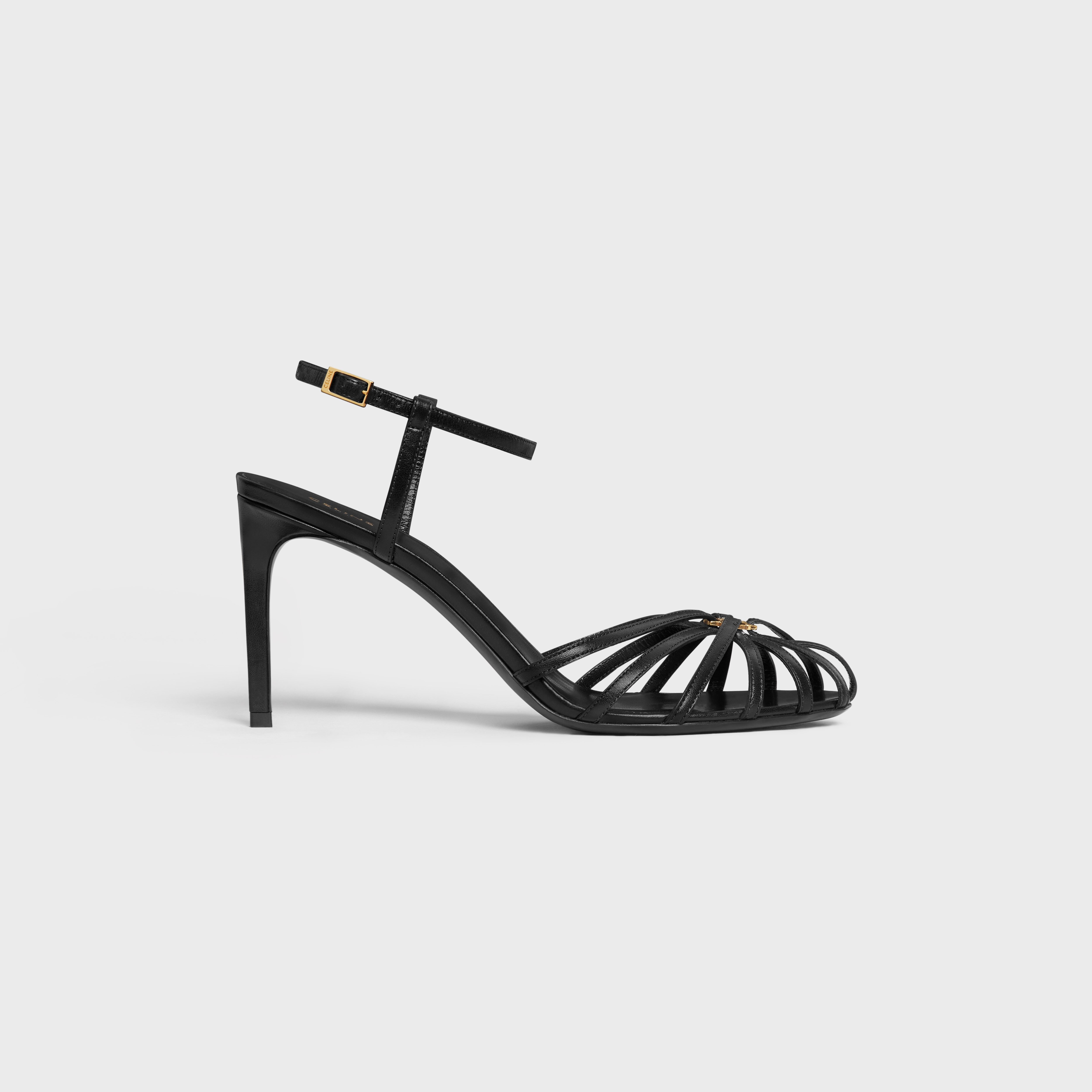 CELINE TRIOMPHE SANDAL IN LAMBSKIN - BLACK | CELINE