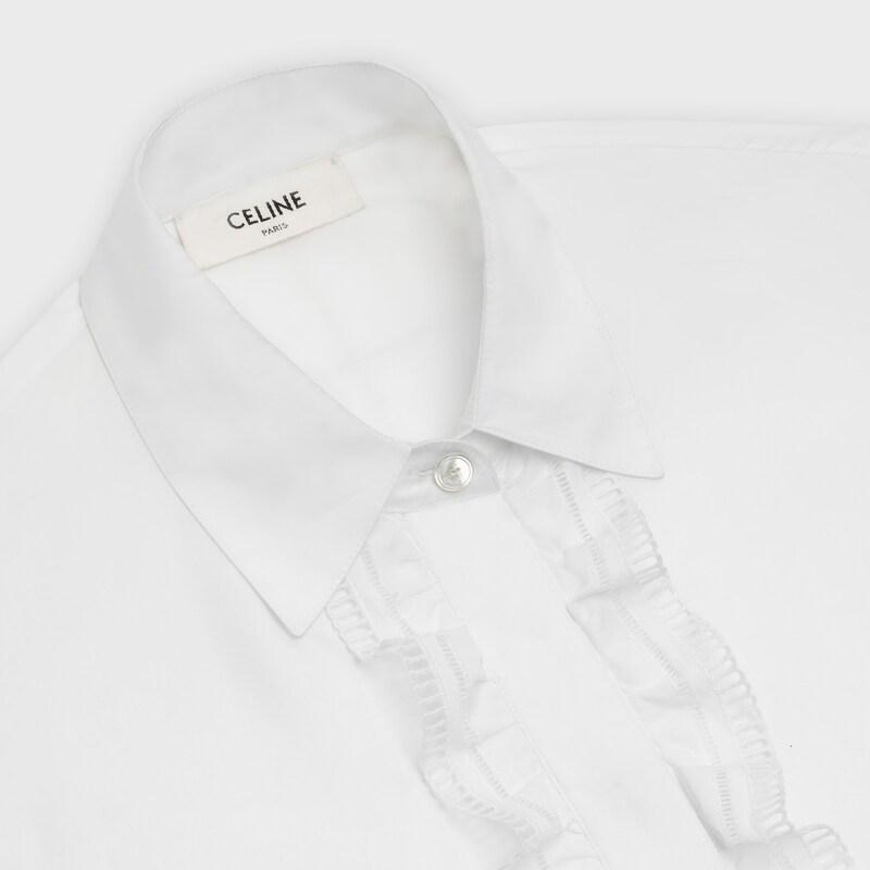 embroidered blouse in cotton poplin - null | CELINE