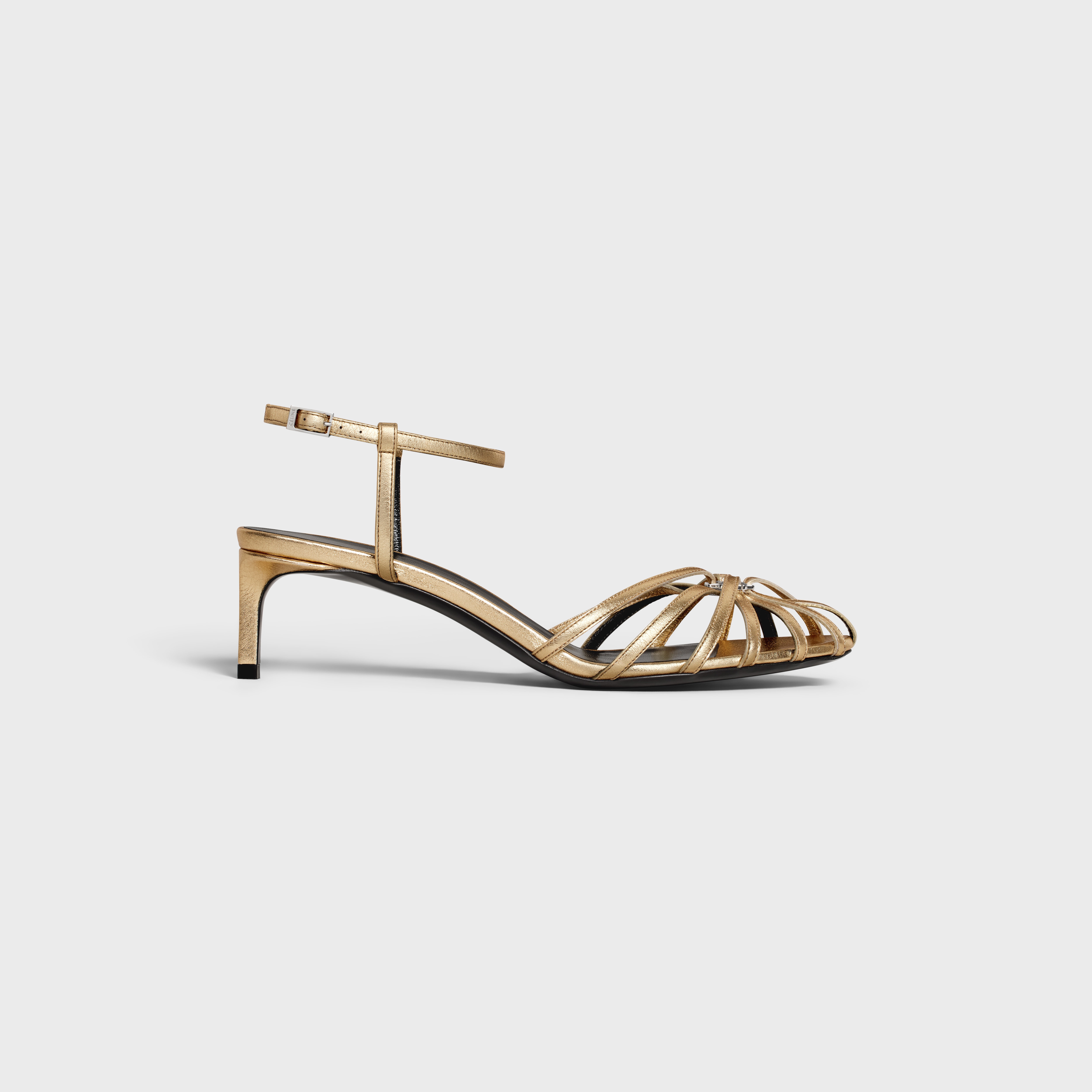 CELINE TRIOMPHE SANDAL IN LAMINATED LAMBSKIN - GOLD | CELINE