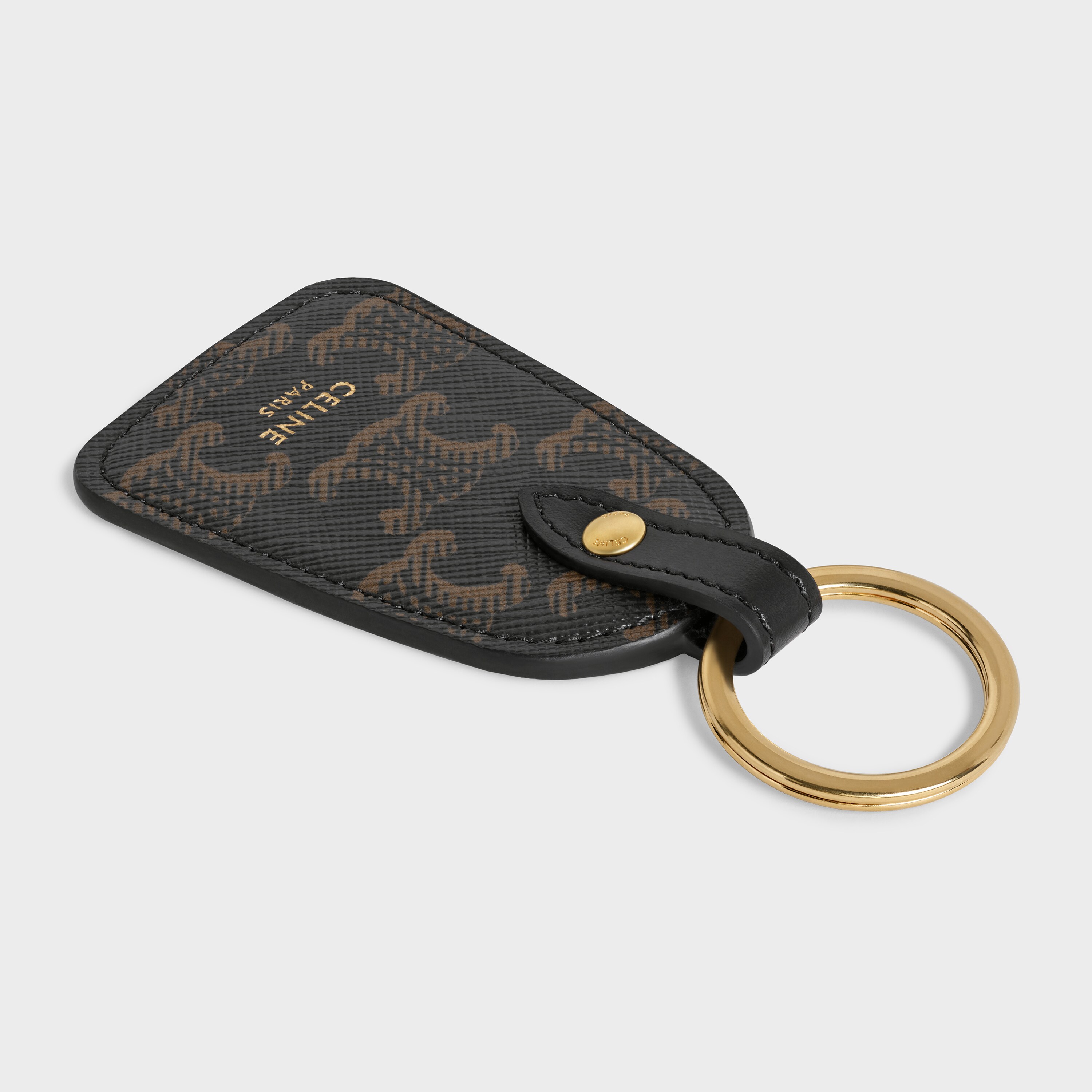 Key holder in Triomphe canvas and calfskin CELINE Official site