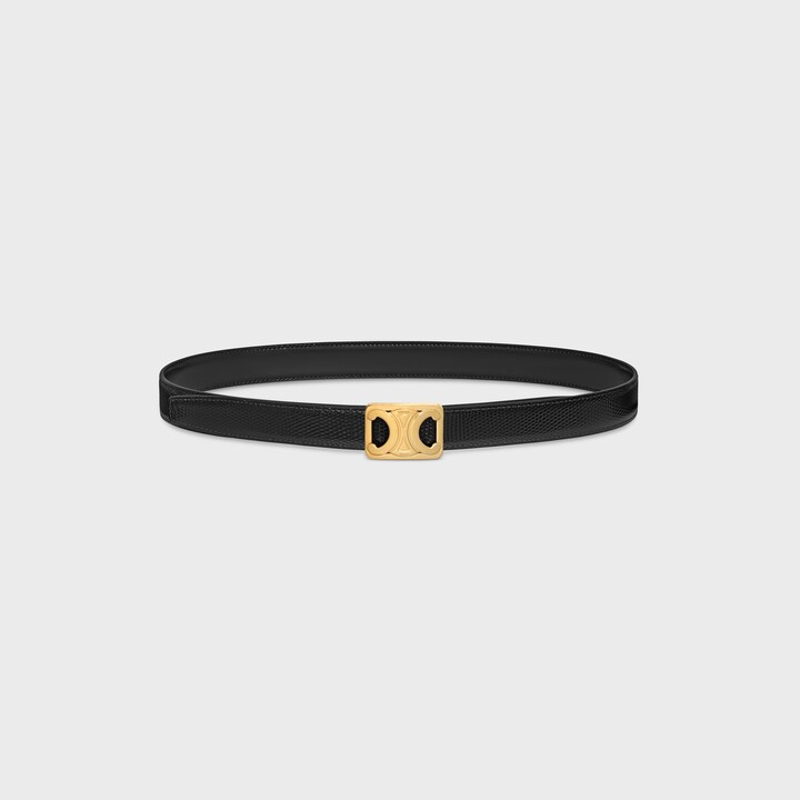 TRIOMPHE 18MM REVERSIBLE IN DARK BROWN MONOGRAM CALFSKIN AND BROWN CALFSKIN WITH GOLD BUCKLE