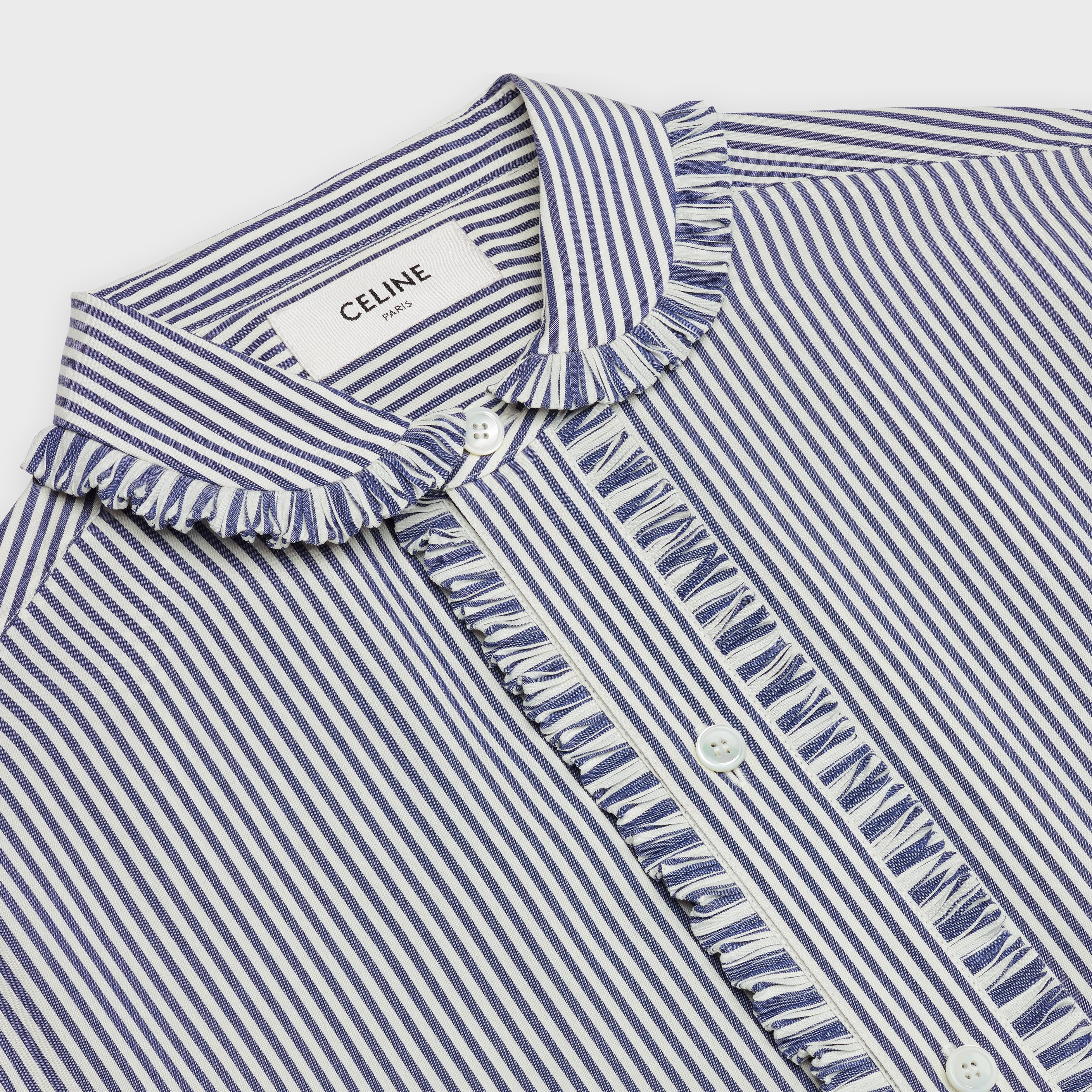 LOOSE SHIRT IN STRIPED SILK - White 