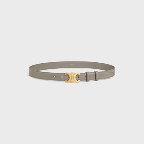 CL SMALL 18 MM TRIOMPHE BELT IN TAURILLON WHITE LEATHER GOLD HARDWARE
