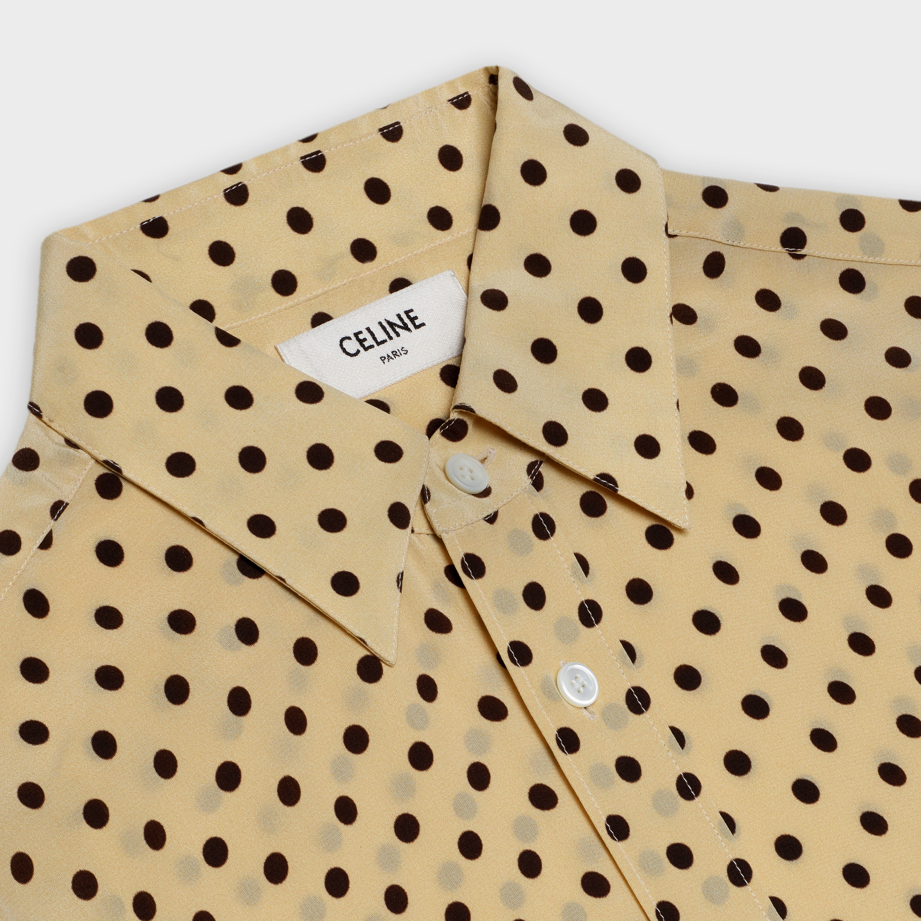classic shirt in printed silk - null | CELINE