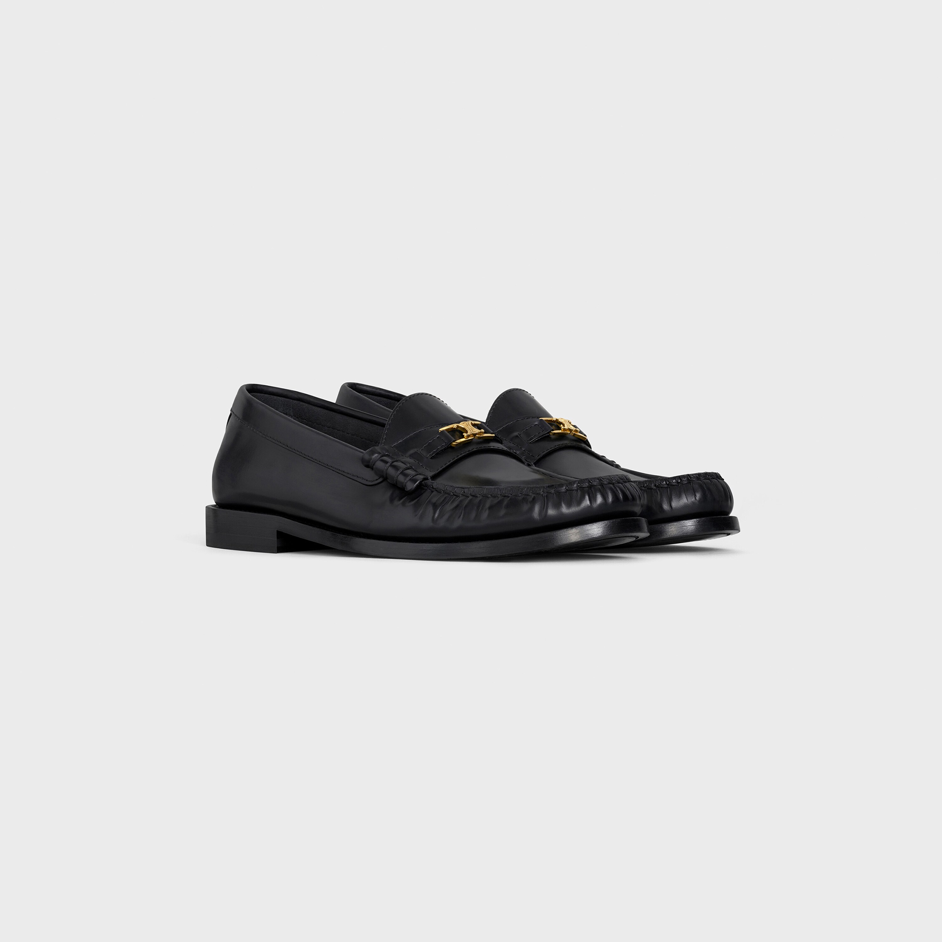 CÉLINE PHOEBE PHILO BLACK VELVET PLATFORM LOAFERS –