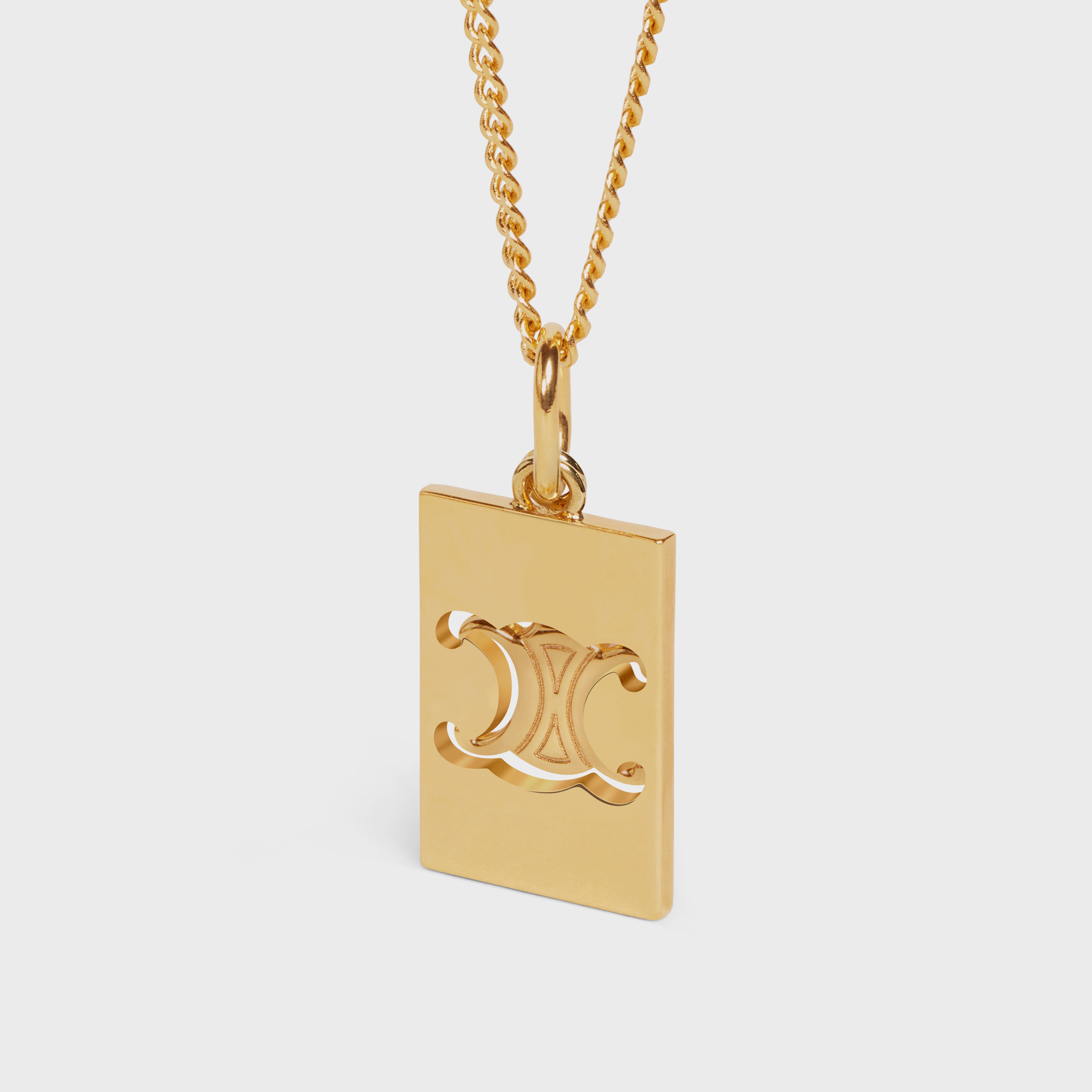 Shop CELINE Triomphe Triomphe Mini Triomphe Necklace in Brass with Gold  Finish (460MS6BRA.35OR) by 2023NOV | BUYMA