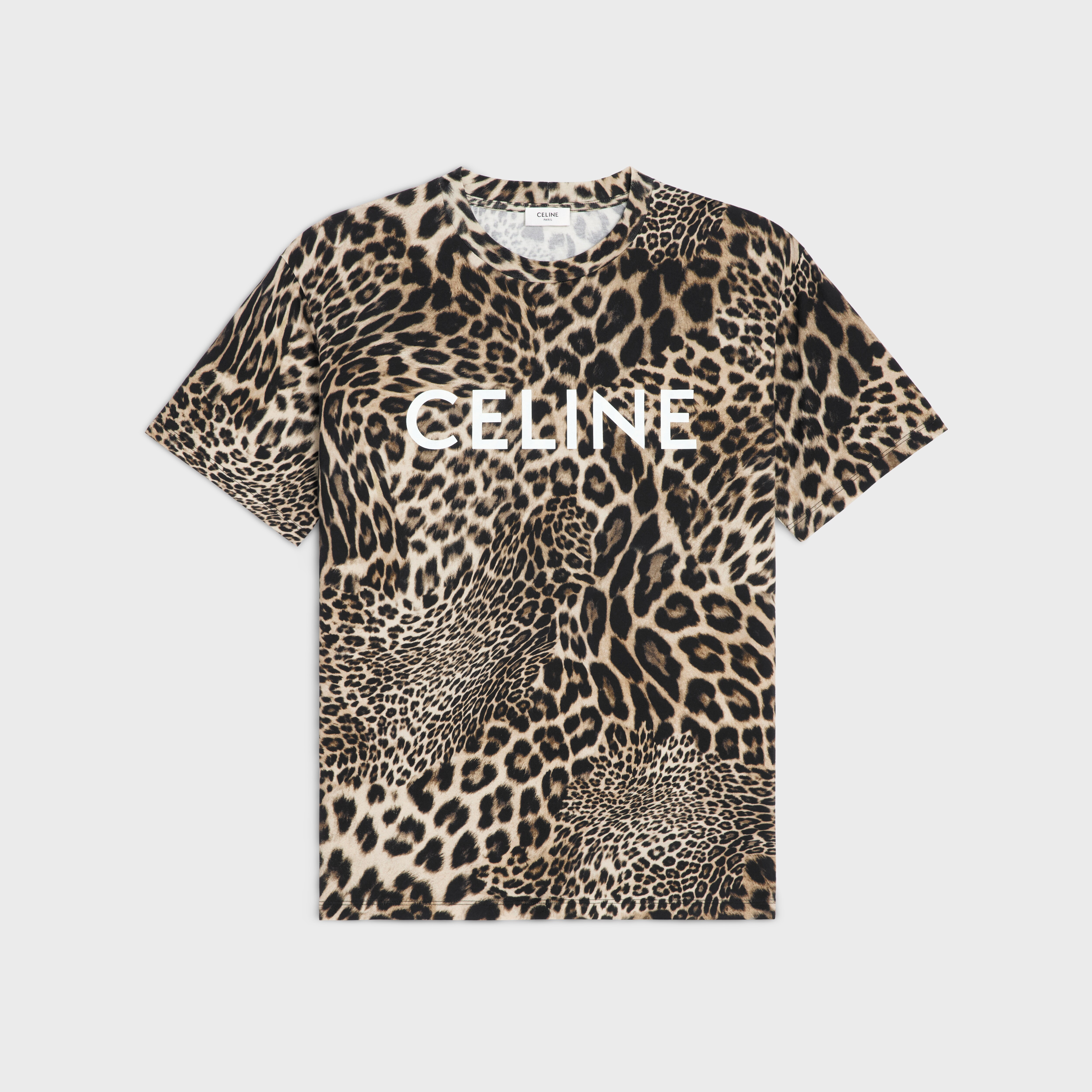 CELINE ルーズ Tシャツ / コットンジャージー - レオパード / オフ 